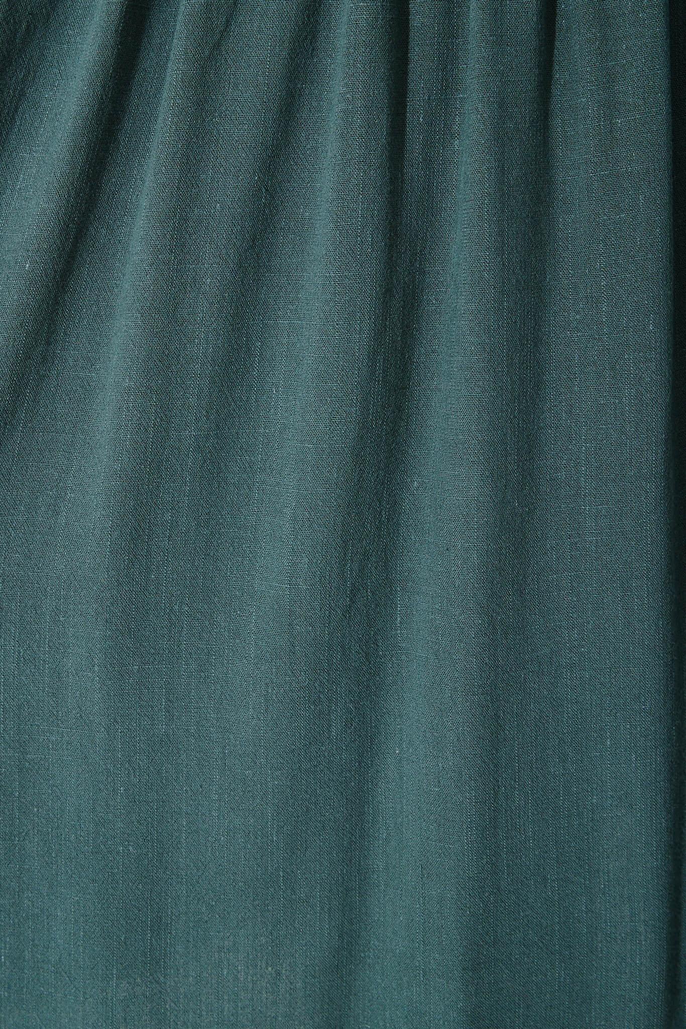Horizon Smock Dress In Green Linen Blend