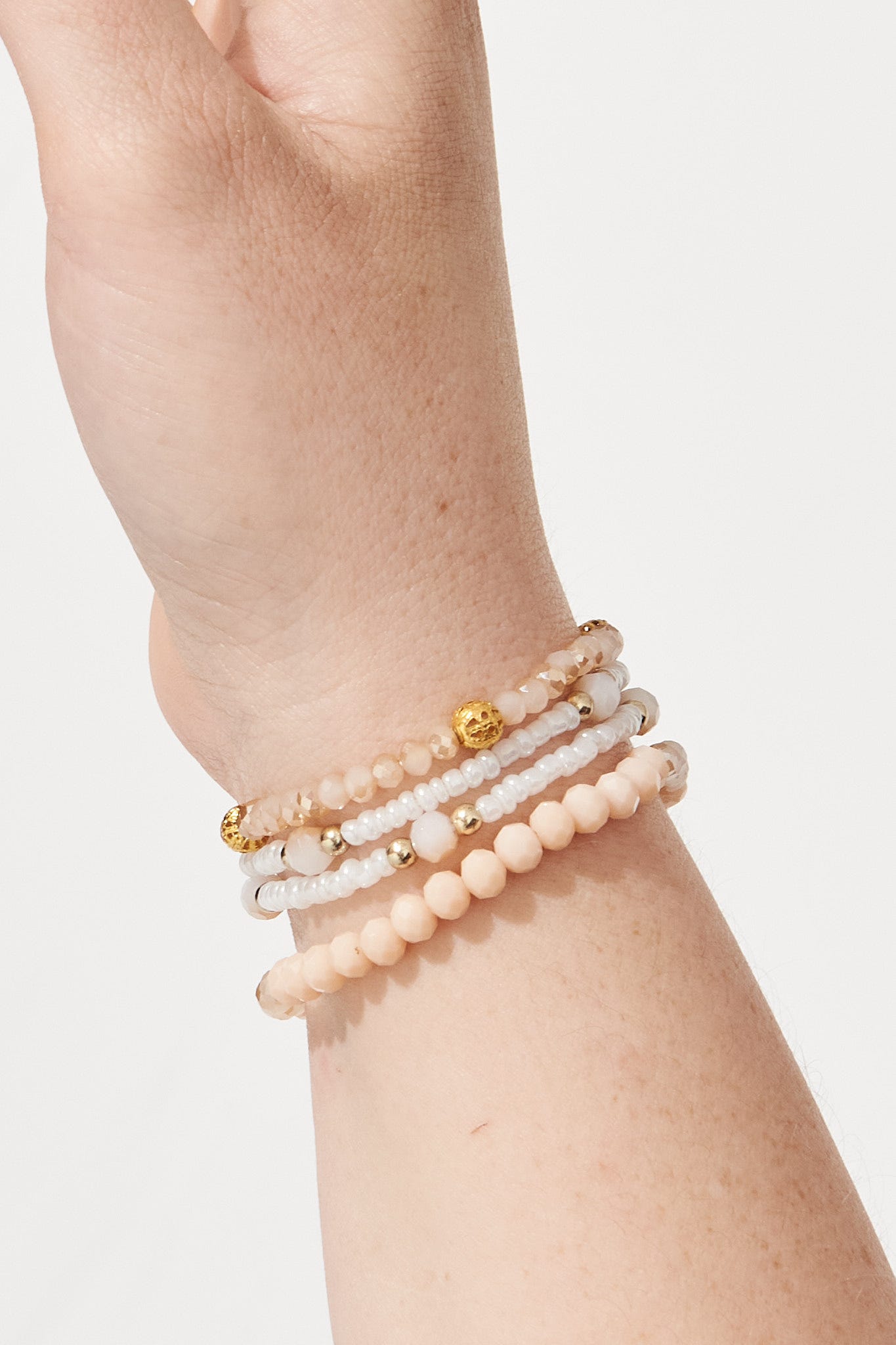 August + Delilah Alison Bracelet Multi Pack In Blush