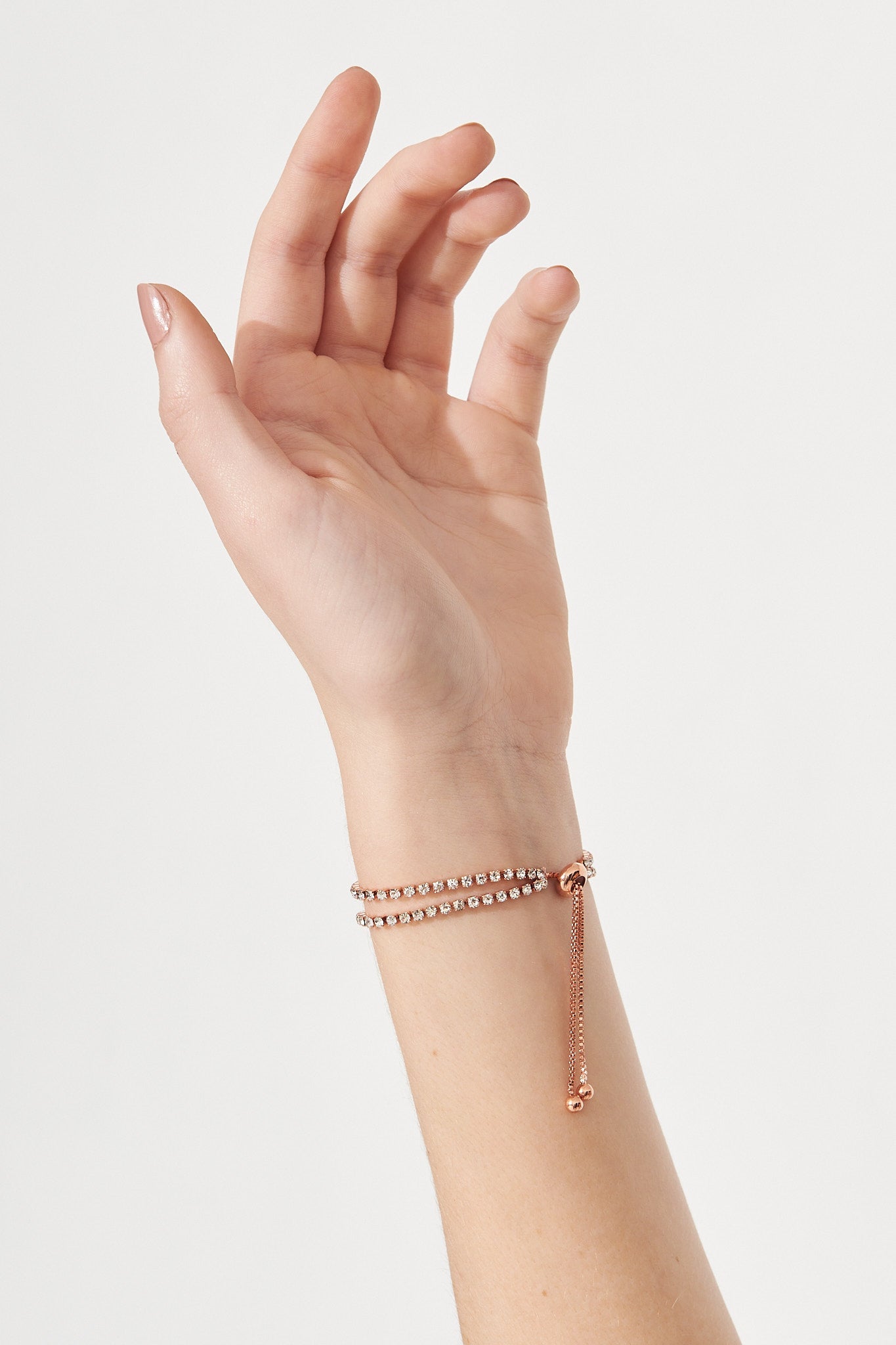 August + Delilah Monaco Bracelet In Rose Gold Diamante