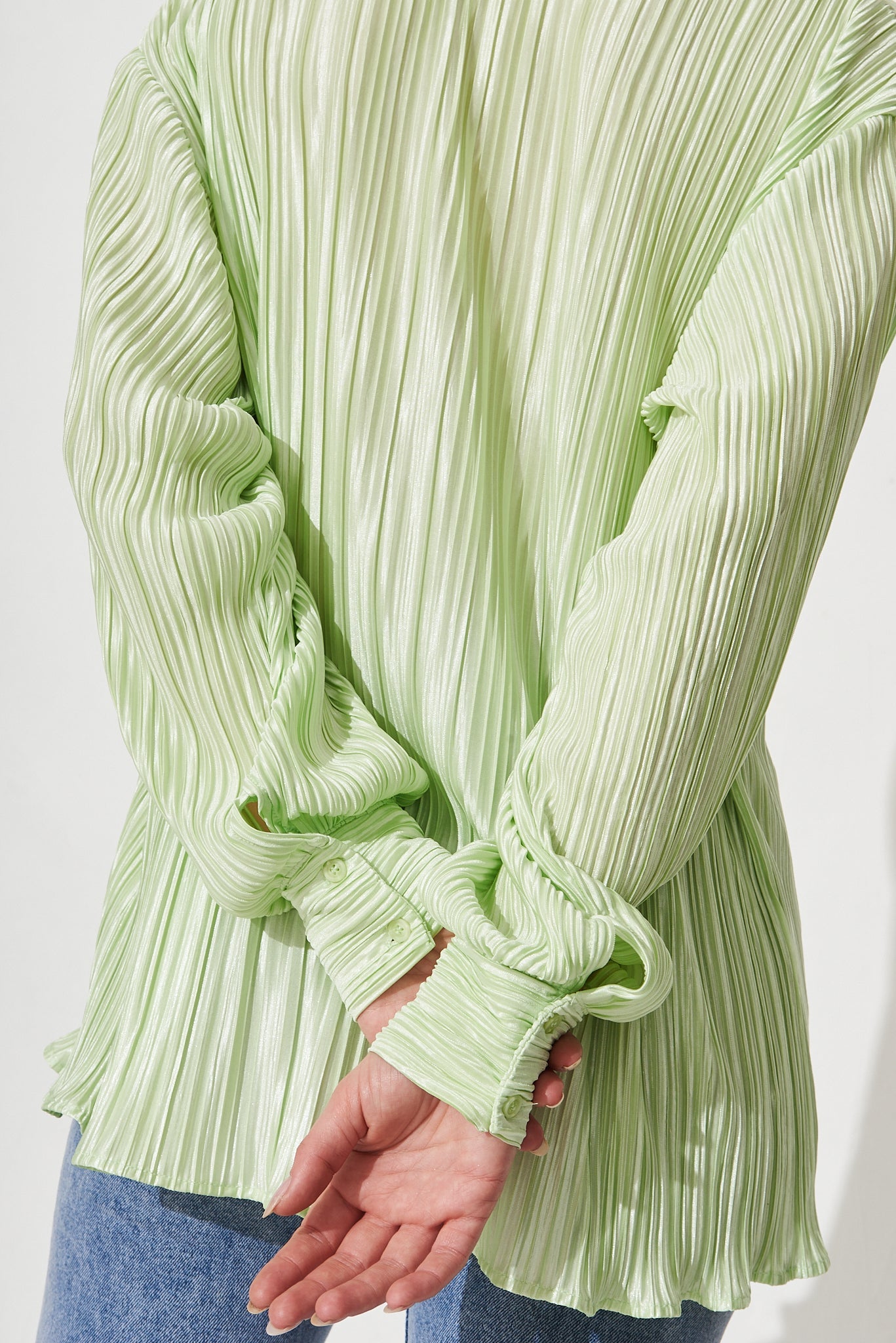 Sherida Shirt In Mint Plisse