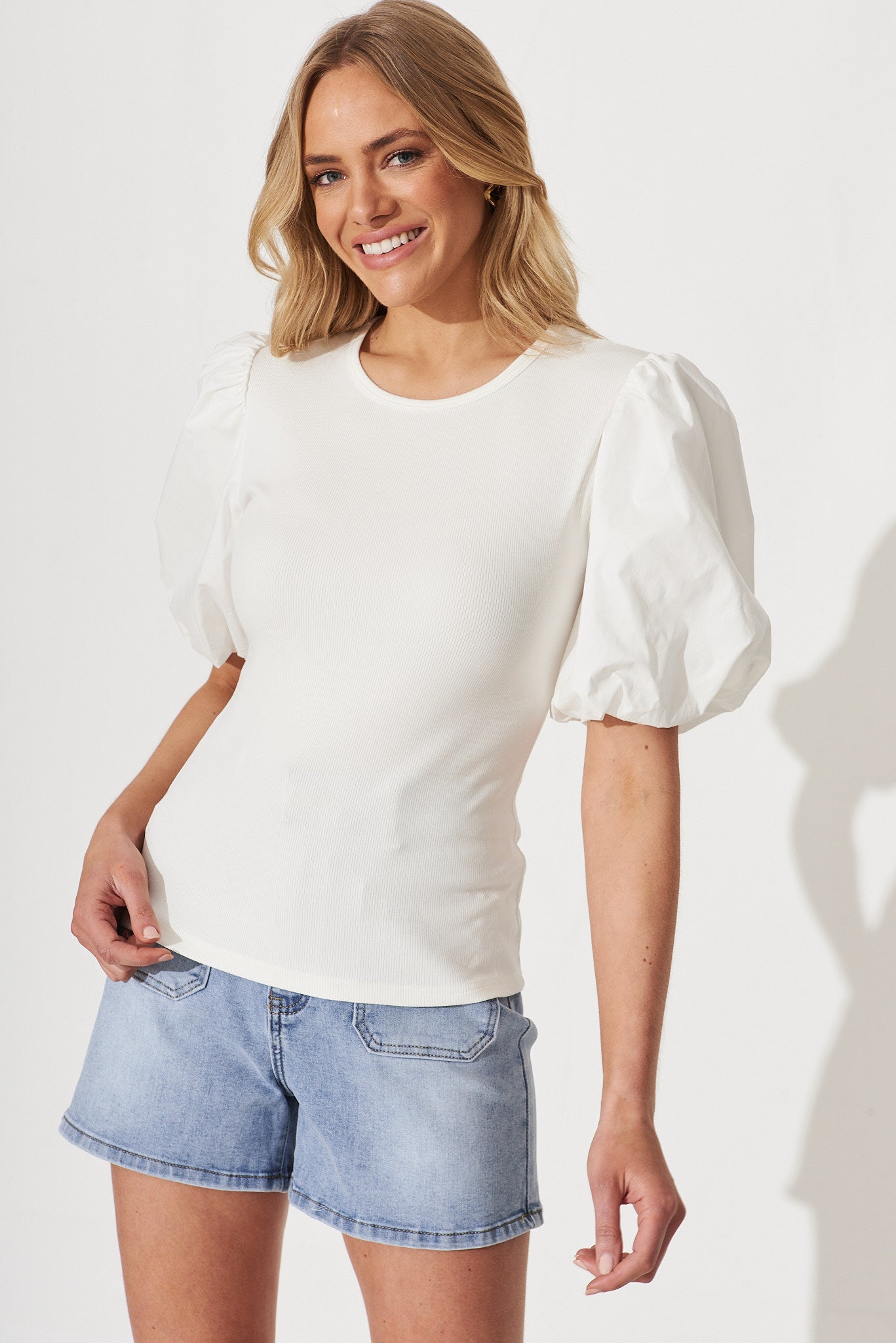 Nell Top With White Cotton Blend