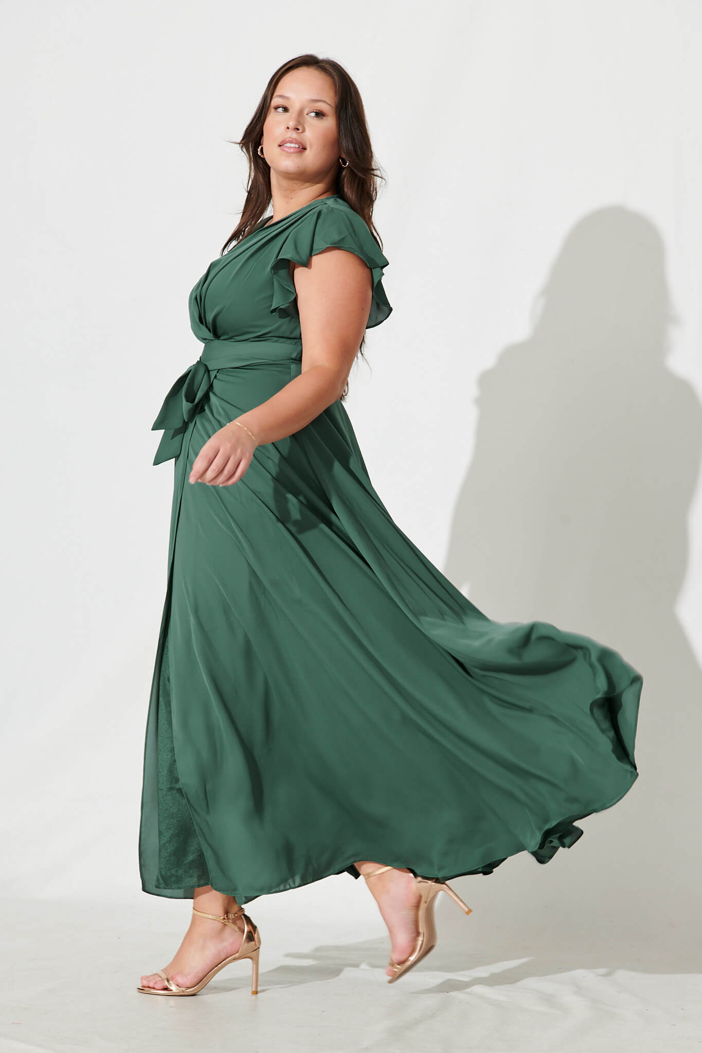 Wynter Maxi Dress in Green Chiffon