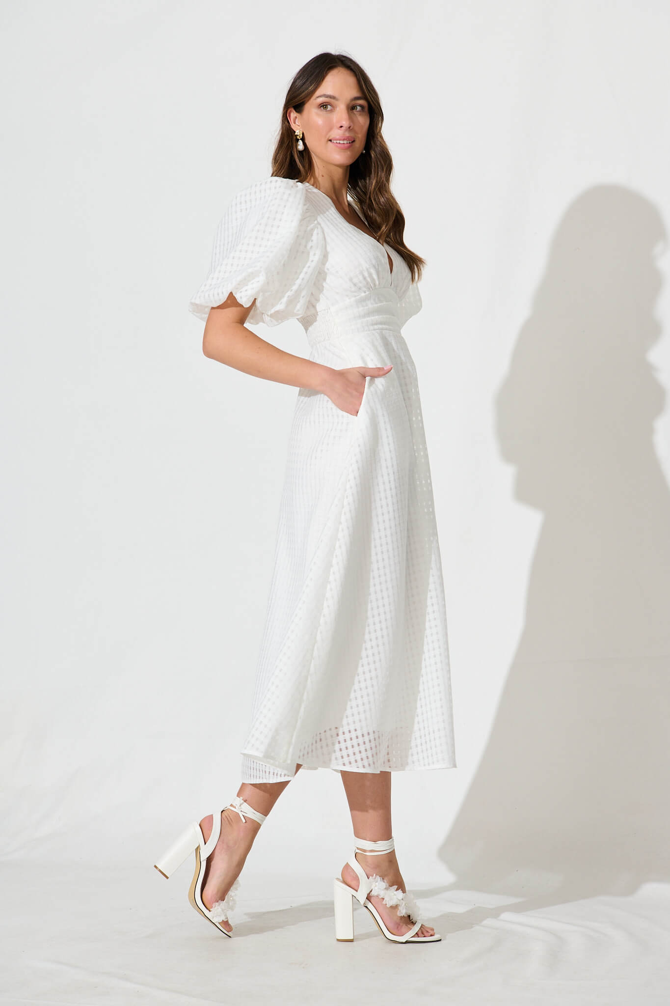 Duchess Maxi Dress In White Organza