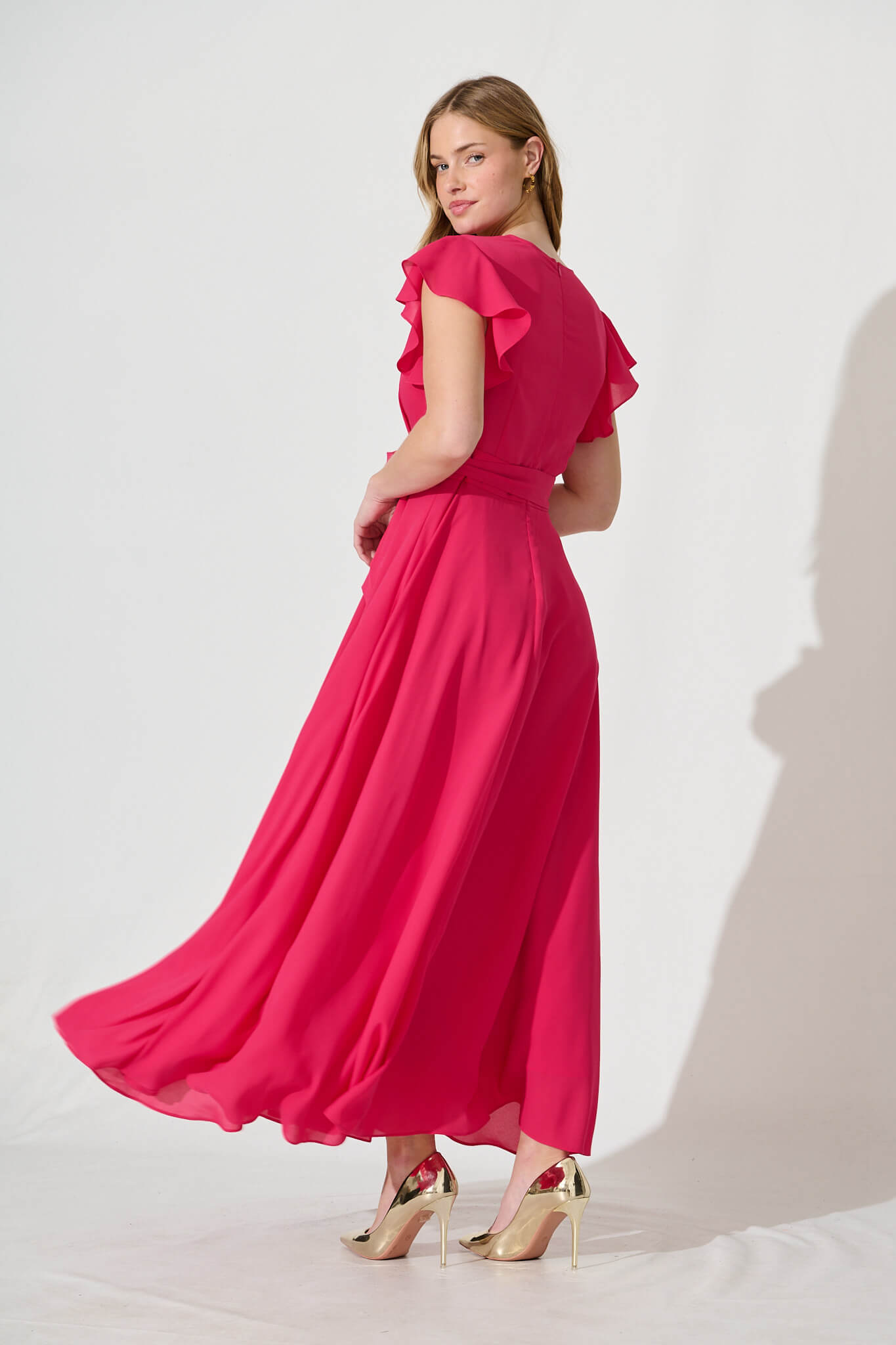 Wynter Maxi Dress in Fuchsia Chiffon