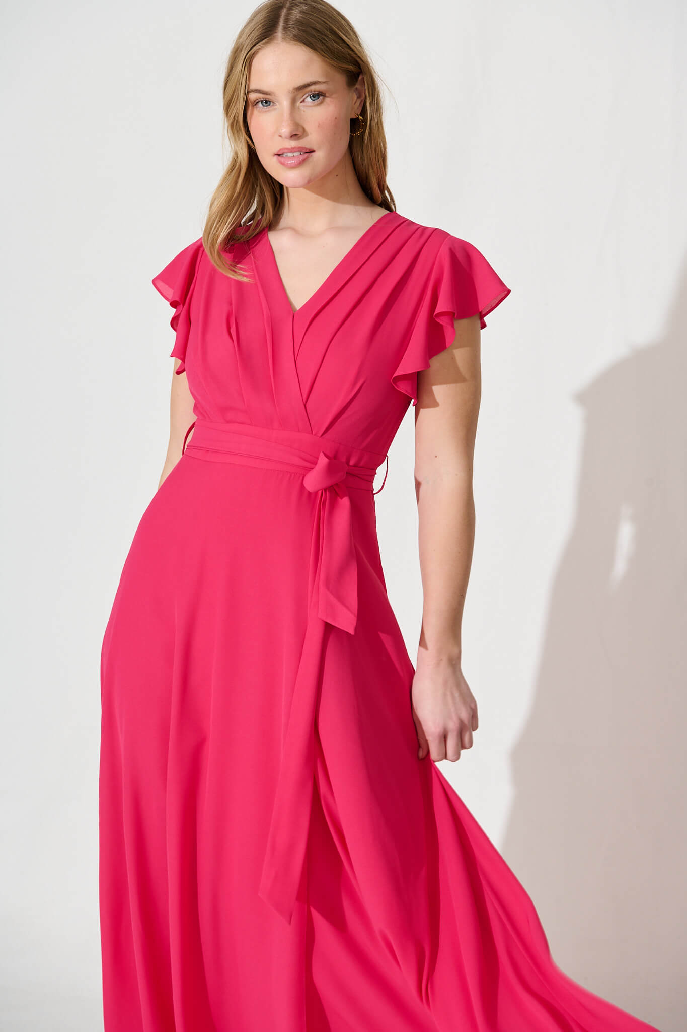 Wynter Maxi Dress in Fuchsia Chiffon