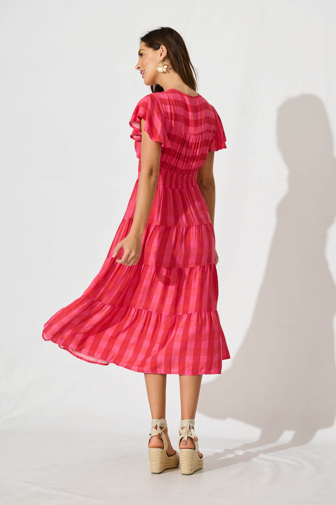 Lively Midi Dress In Red Stripe