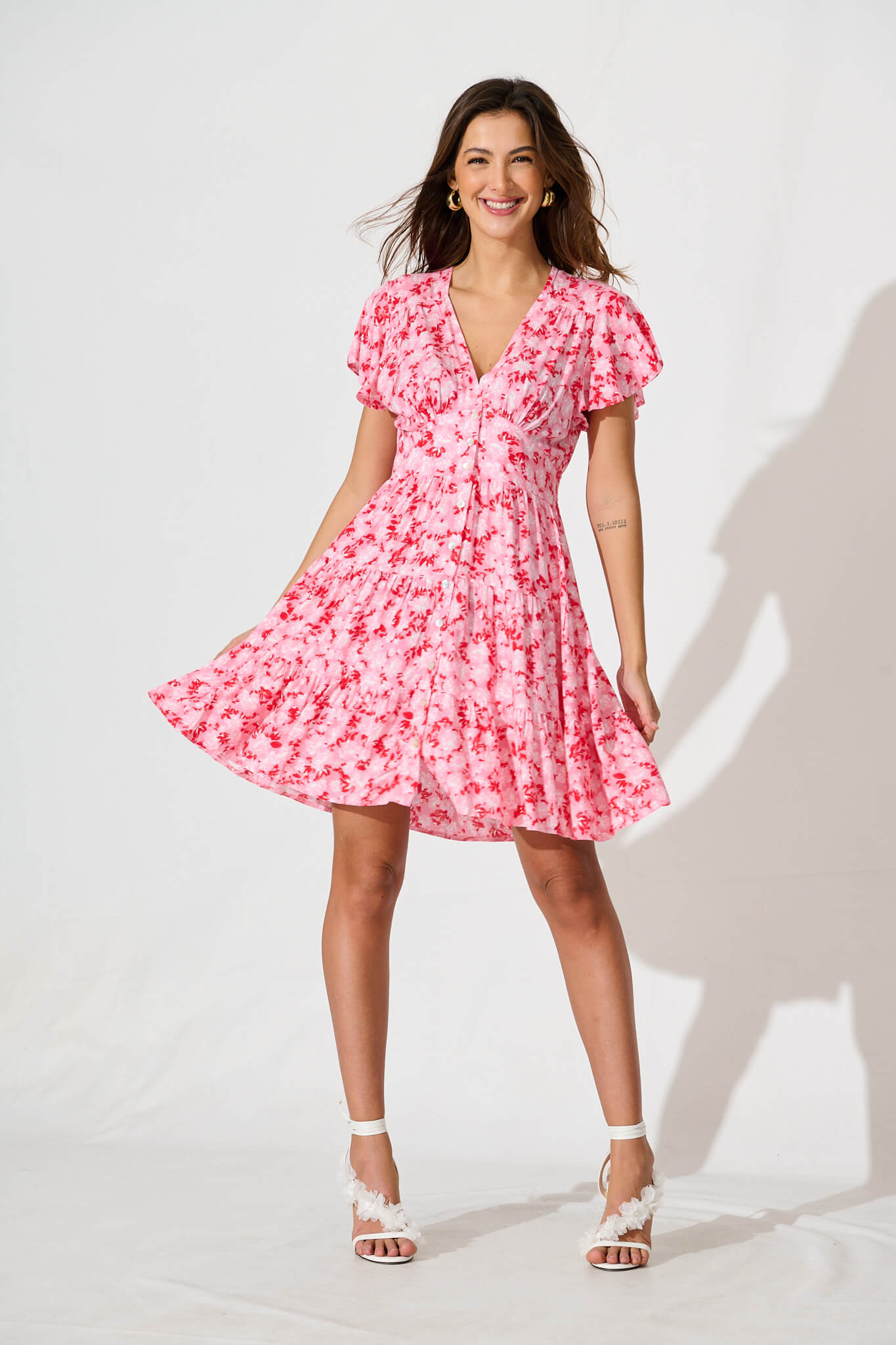 Lovina Dress In Pink Floral