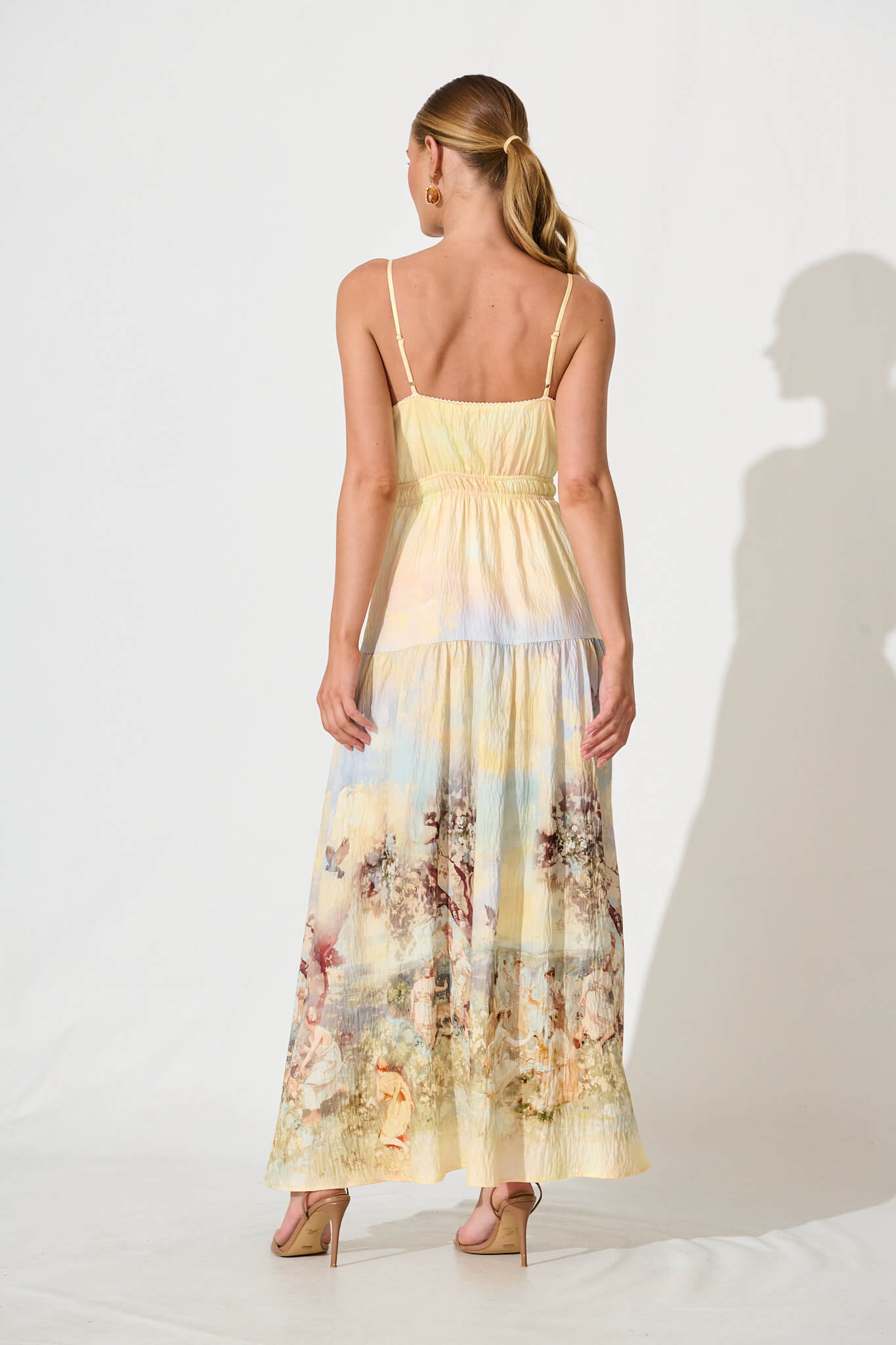 Tilda Maxi Sundress In Pastel Multi Print