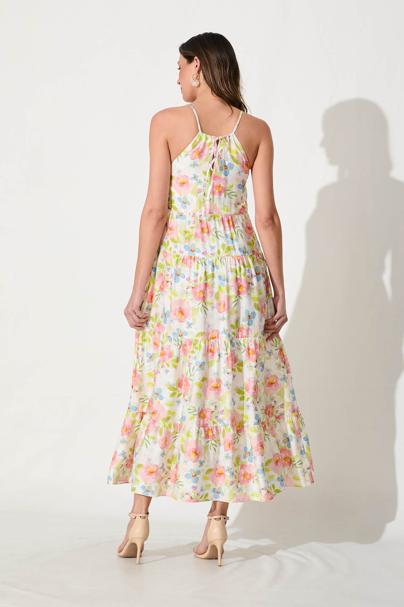 Evianna Maxi Sundress In Bright Floral Print