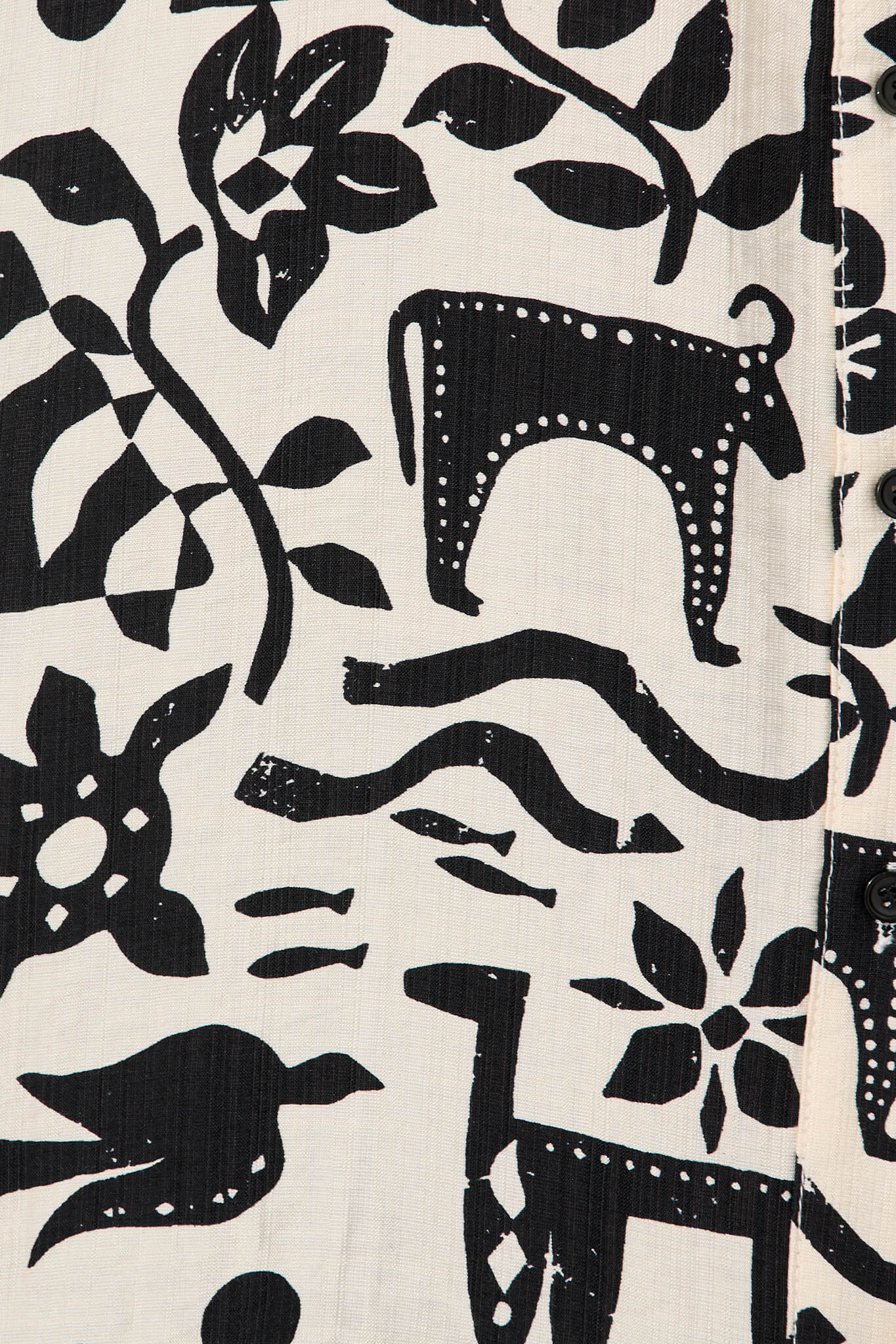 Alexcina Shirt in Cream with Black Print