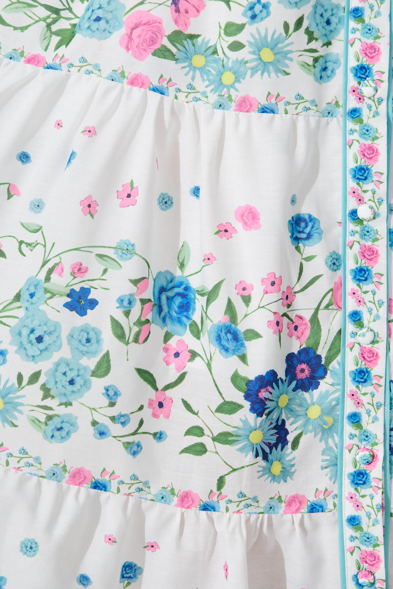 Pambula Maxi Dress In White With Pink And Blue Floral