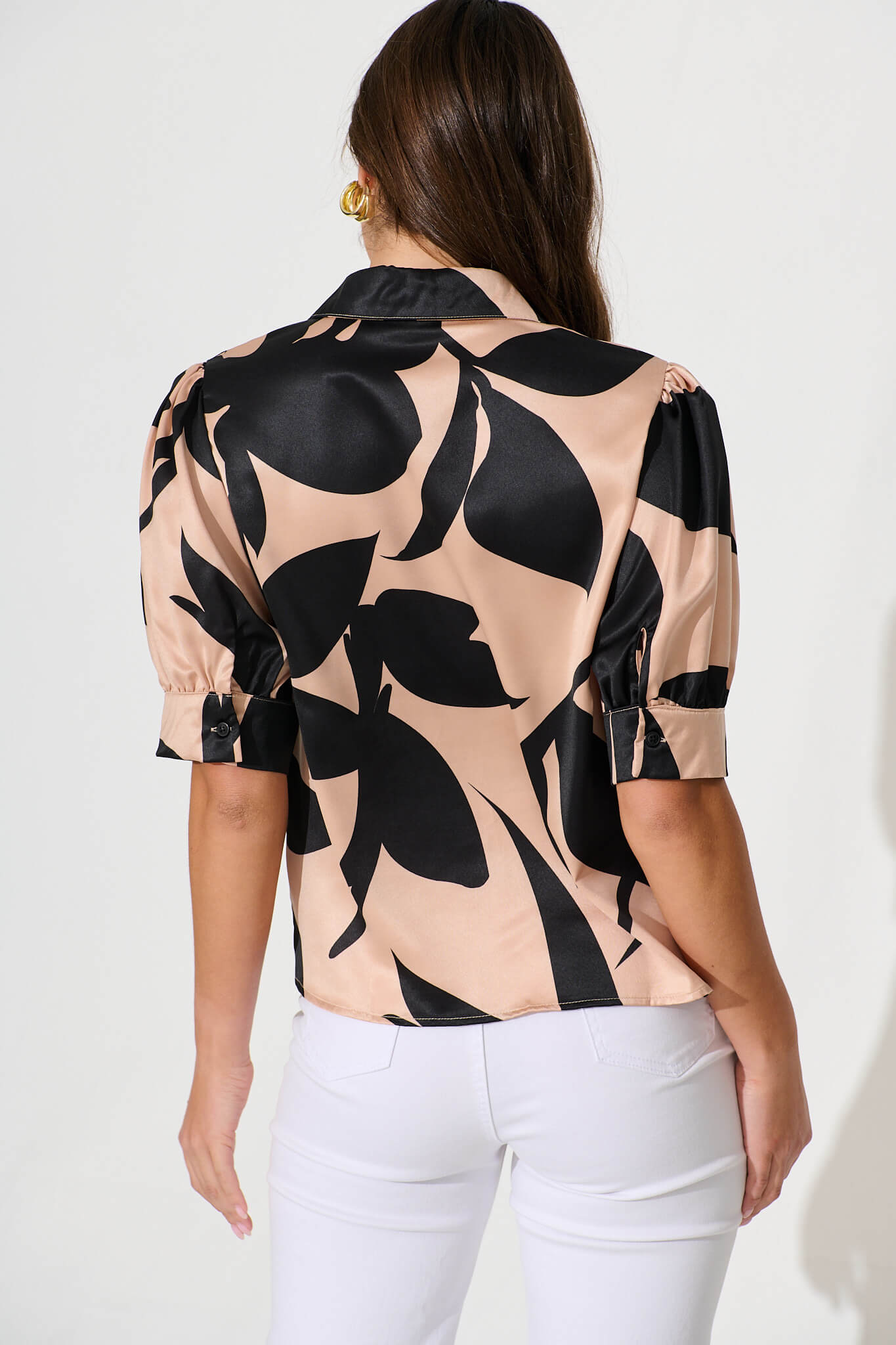 Eliana Shirt In Brown With Black Print
