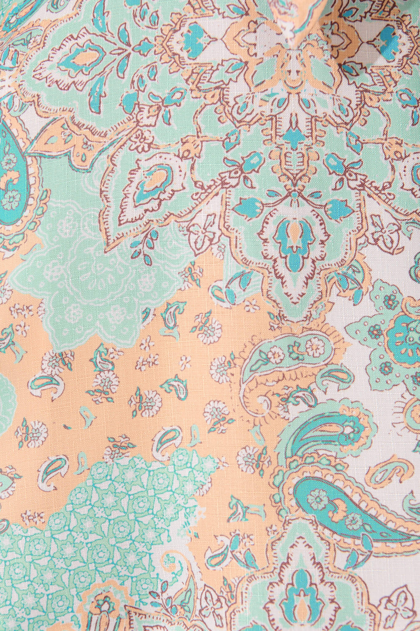 Amiah Dress in Orange and Blue Paisley Cotton Blend