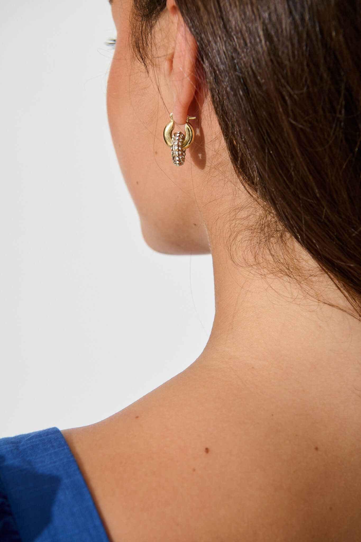 Amery Drop Earrings in Gold with Rhinestone