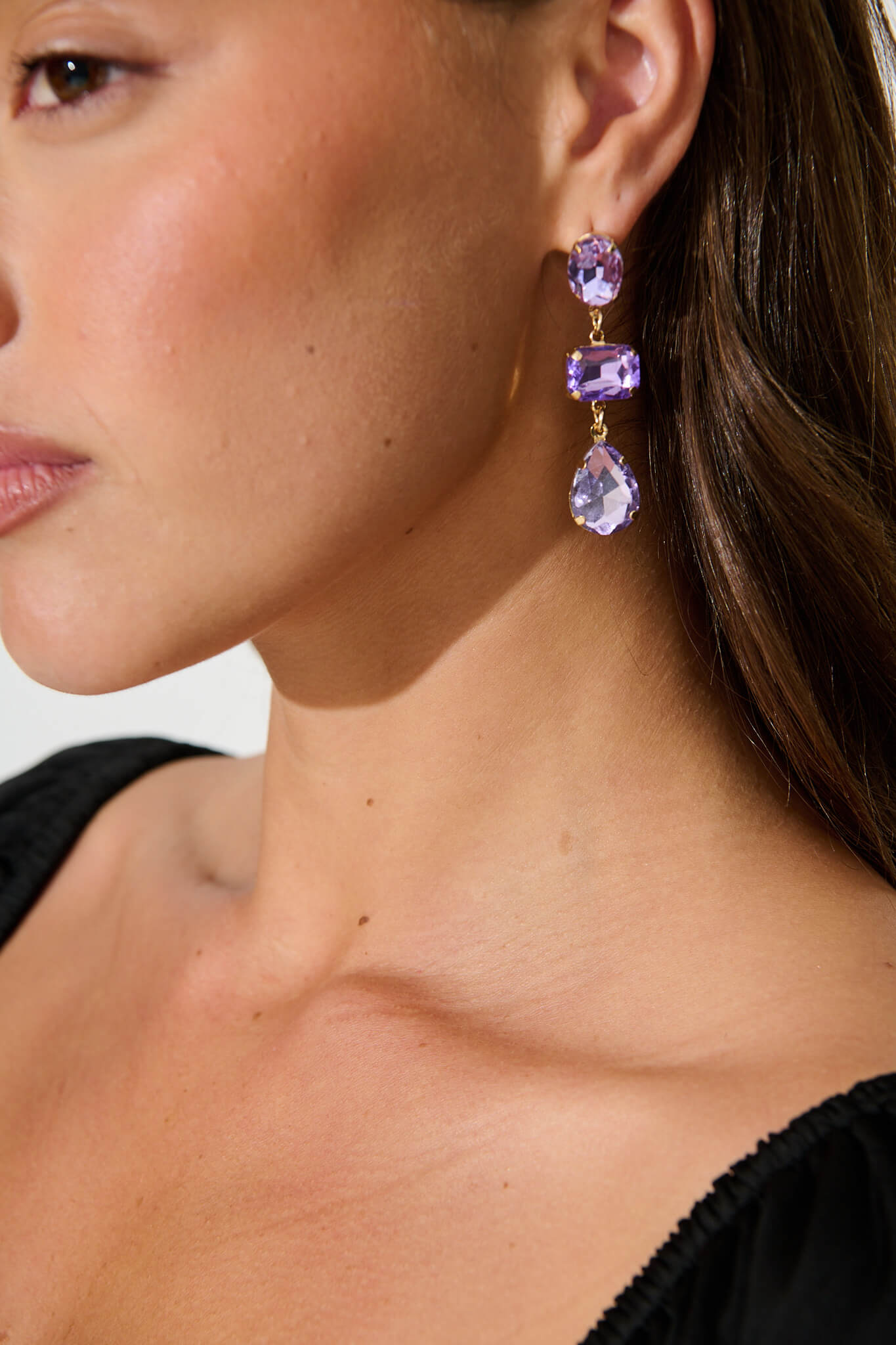 Belmonte Drop Earrings in Purple