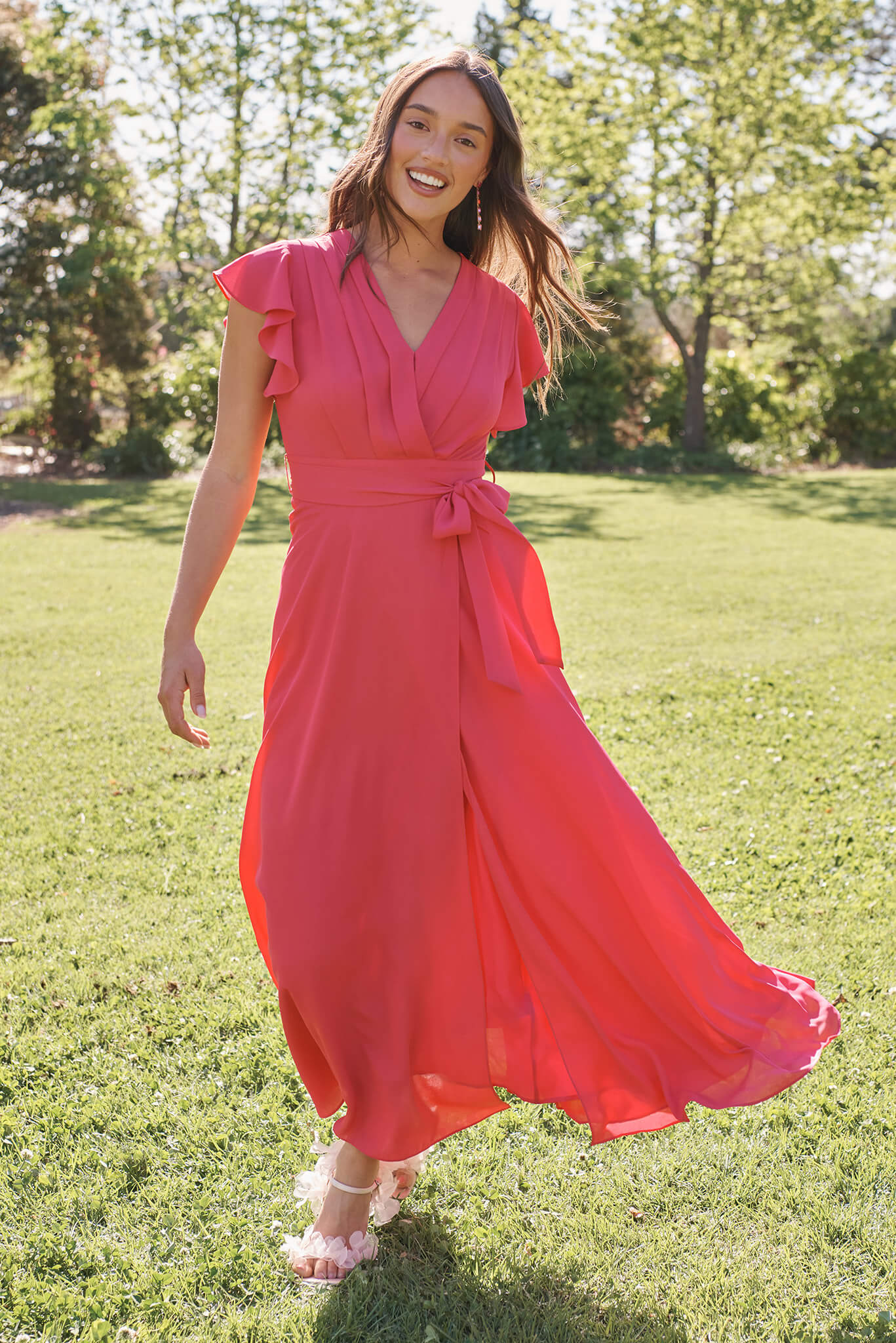 Wynter Maxi Dress in Fuchsia Chiffon