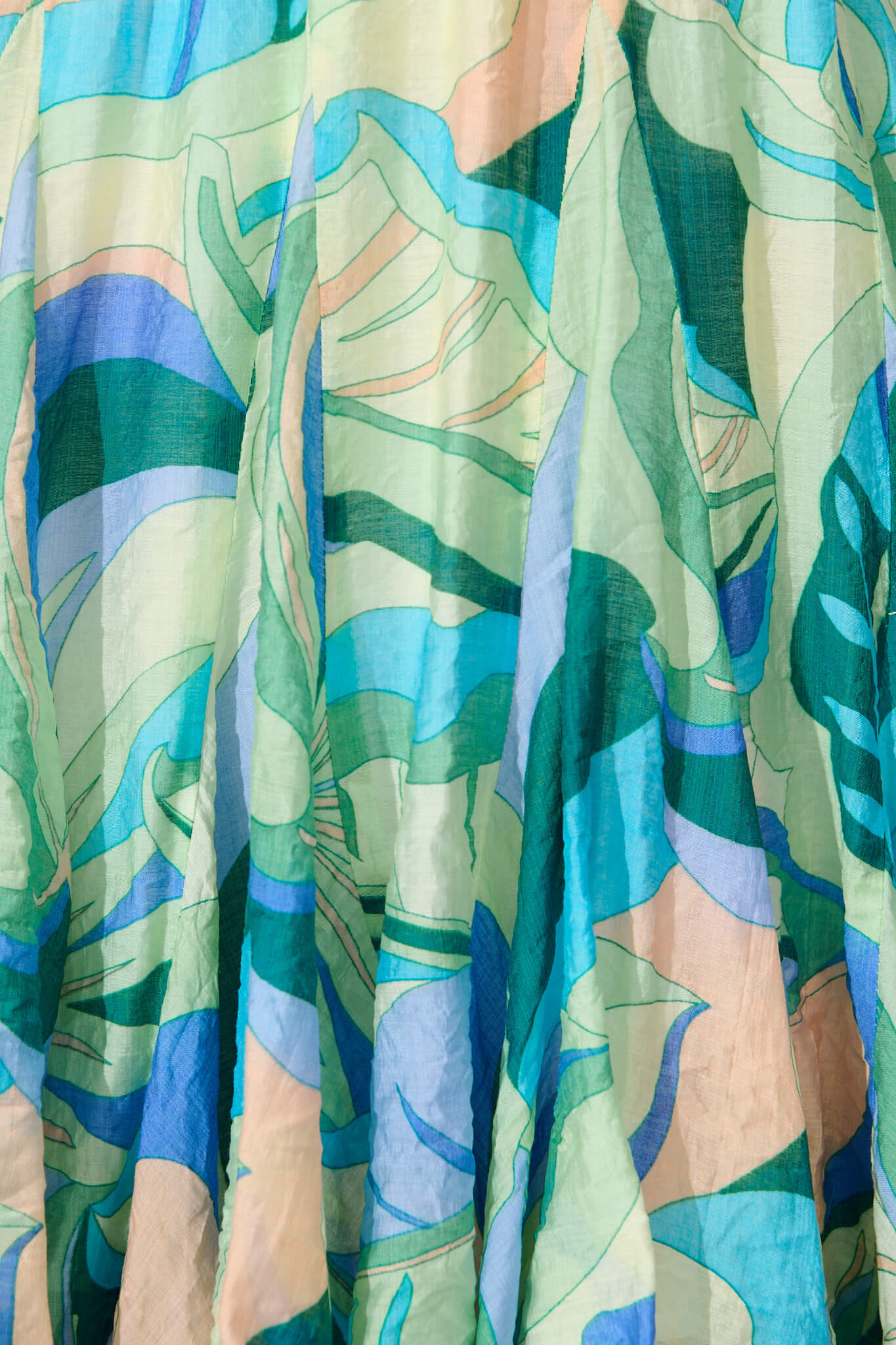 Adalynn Dress in Blue with Green Print