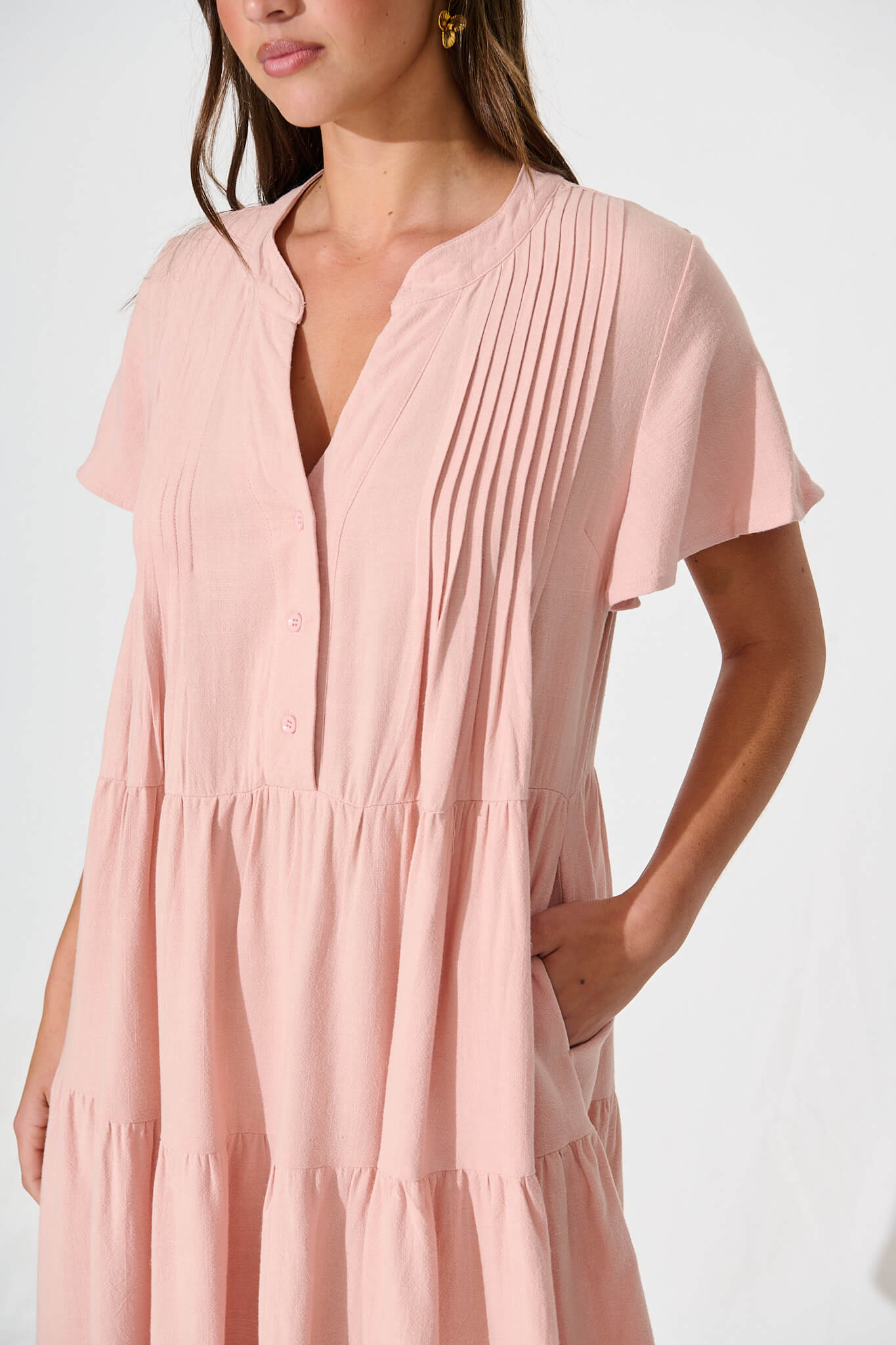 Your Love Smock Dress in Blush Linen Blend