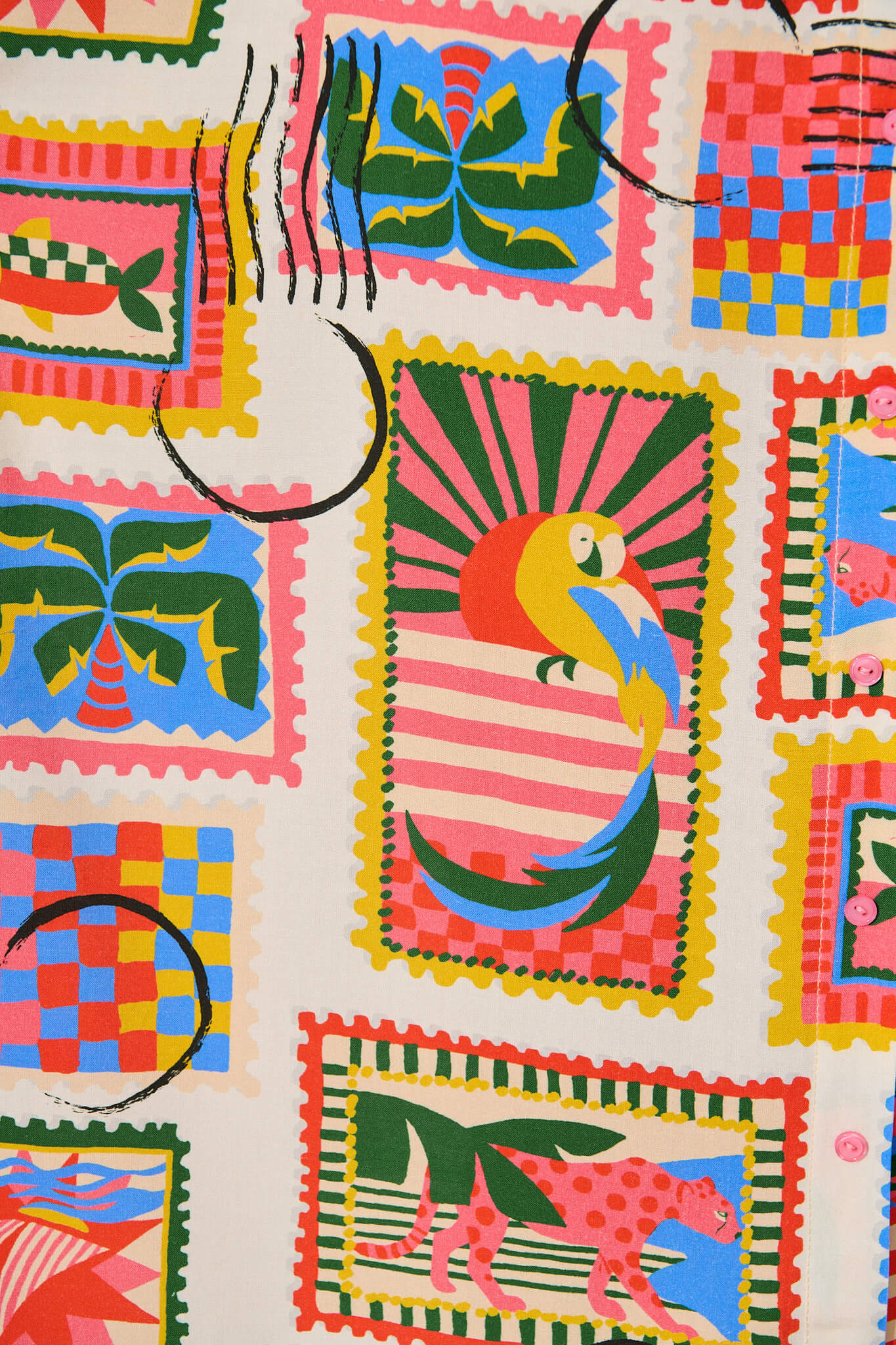 PRE ORDER Melody Midi Dress In Bright Multi Postcard Print