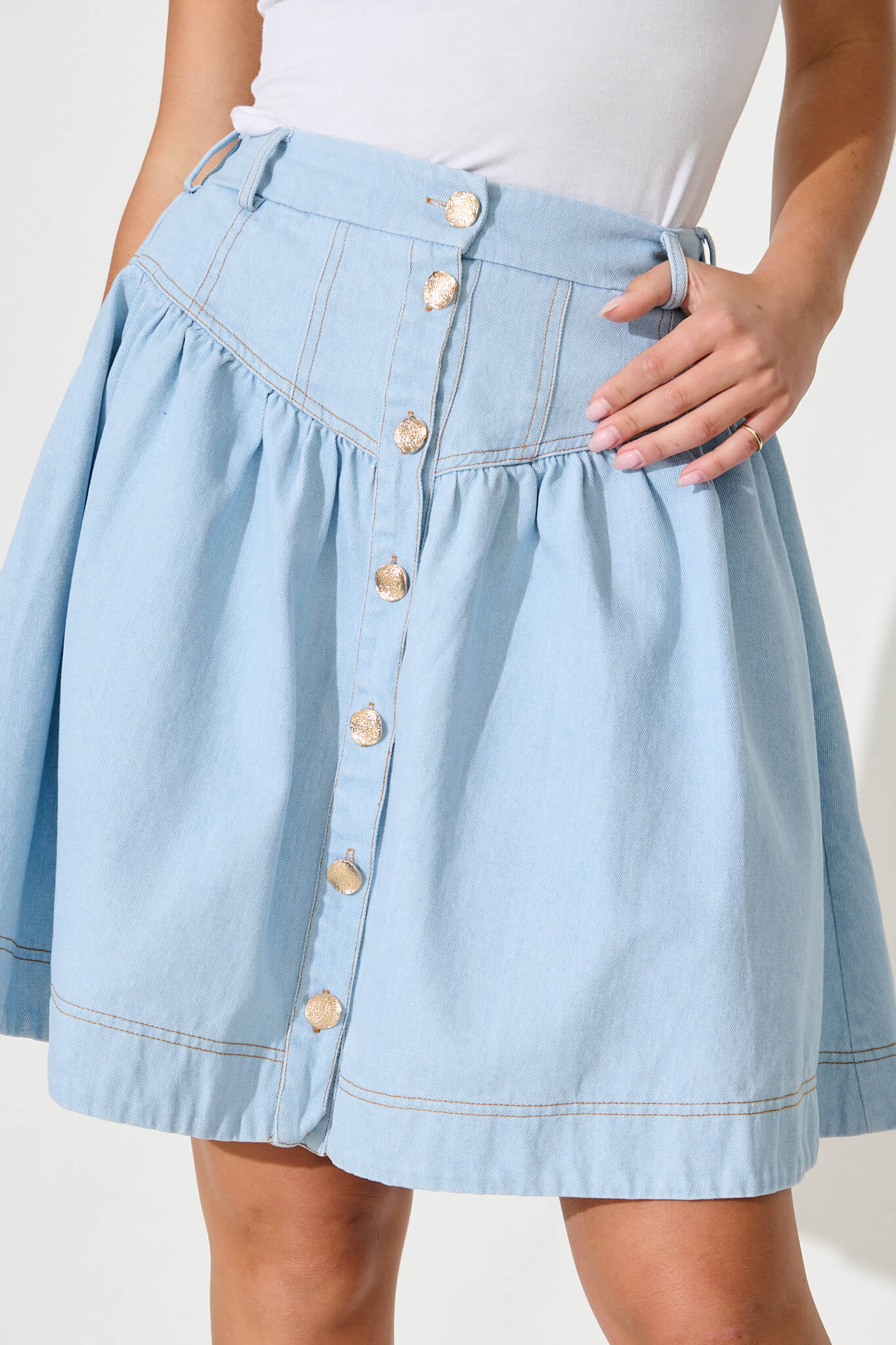 Judi Denim Skirt In Light Blue