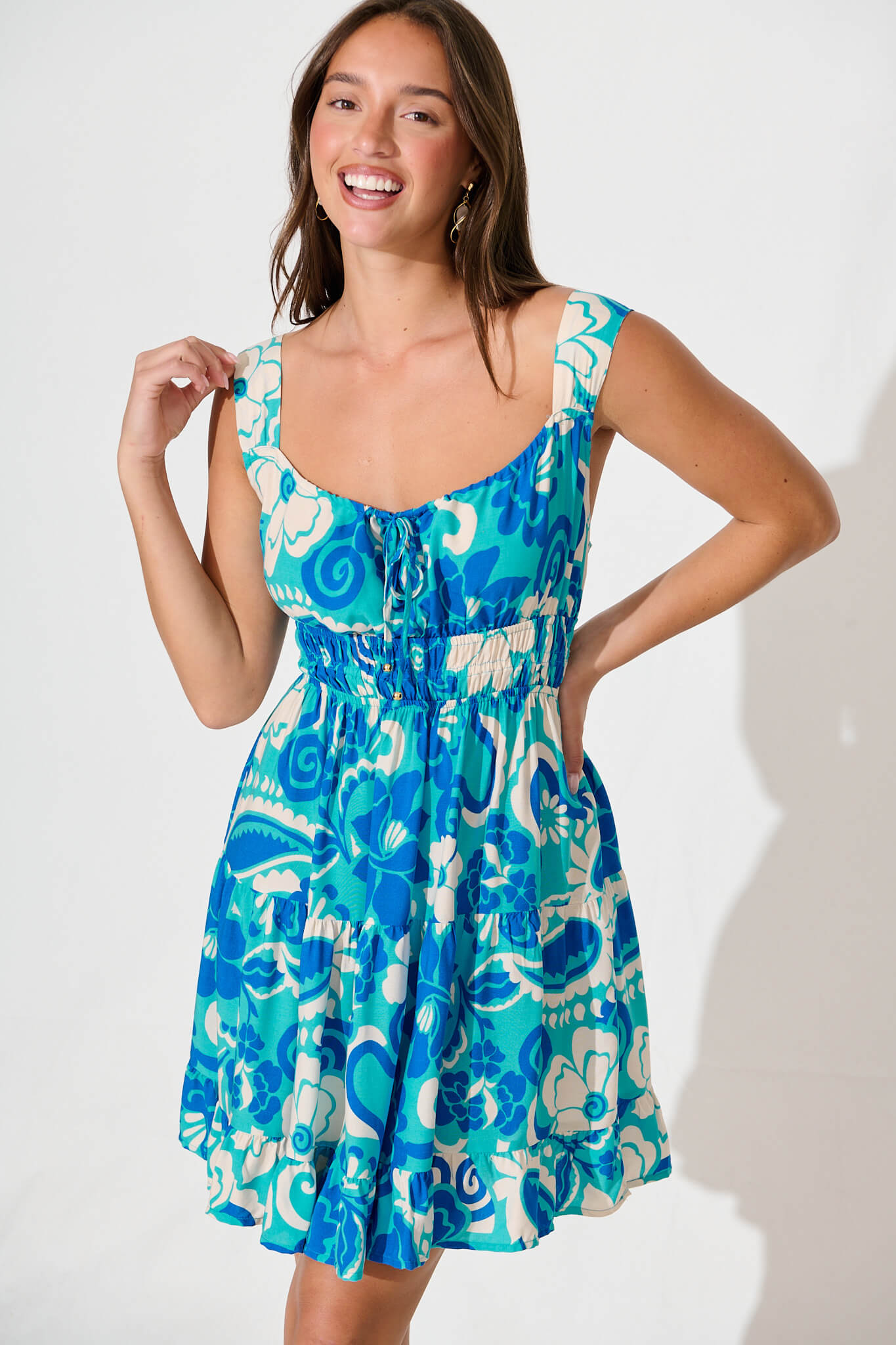 Orchid Sundress in Blue Floral
