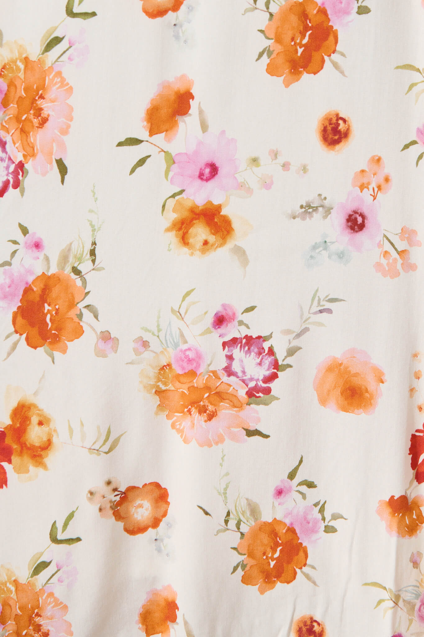 Dolcini Dress in Cream with Tangerine Floral