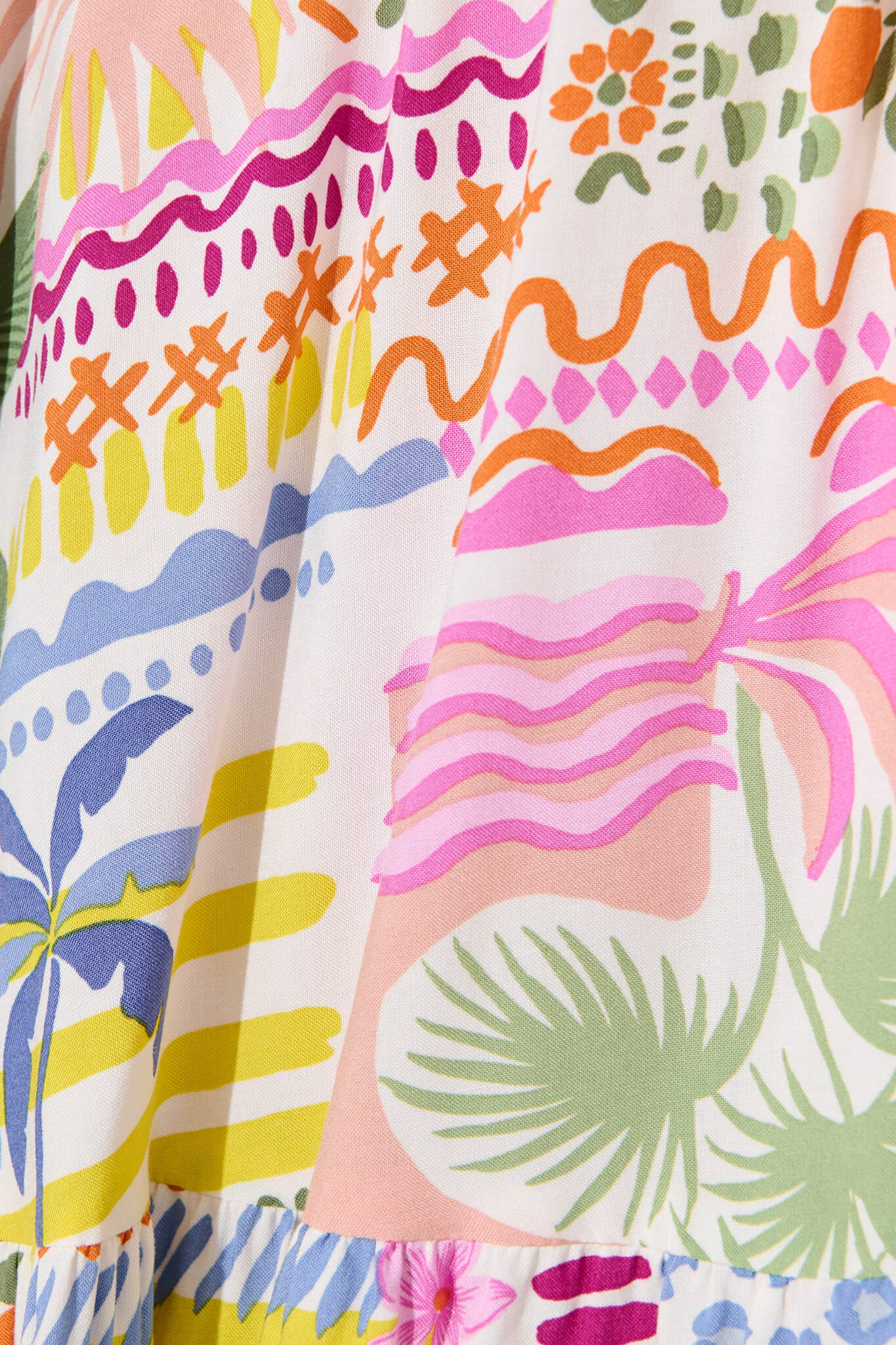 Tara Dress in Multi Tropical Print