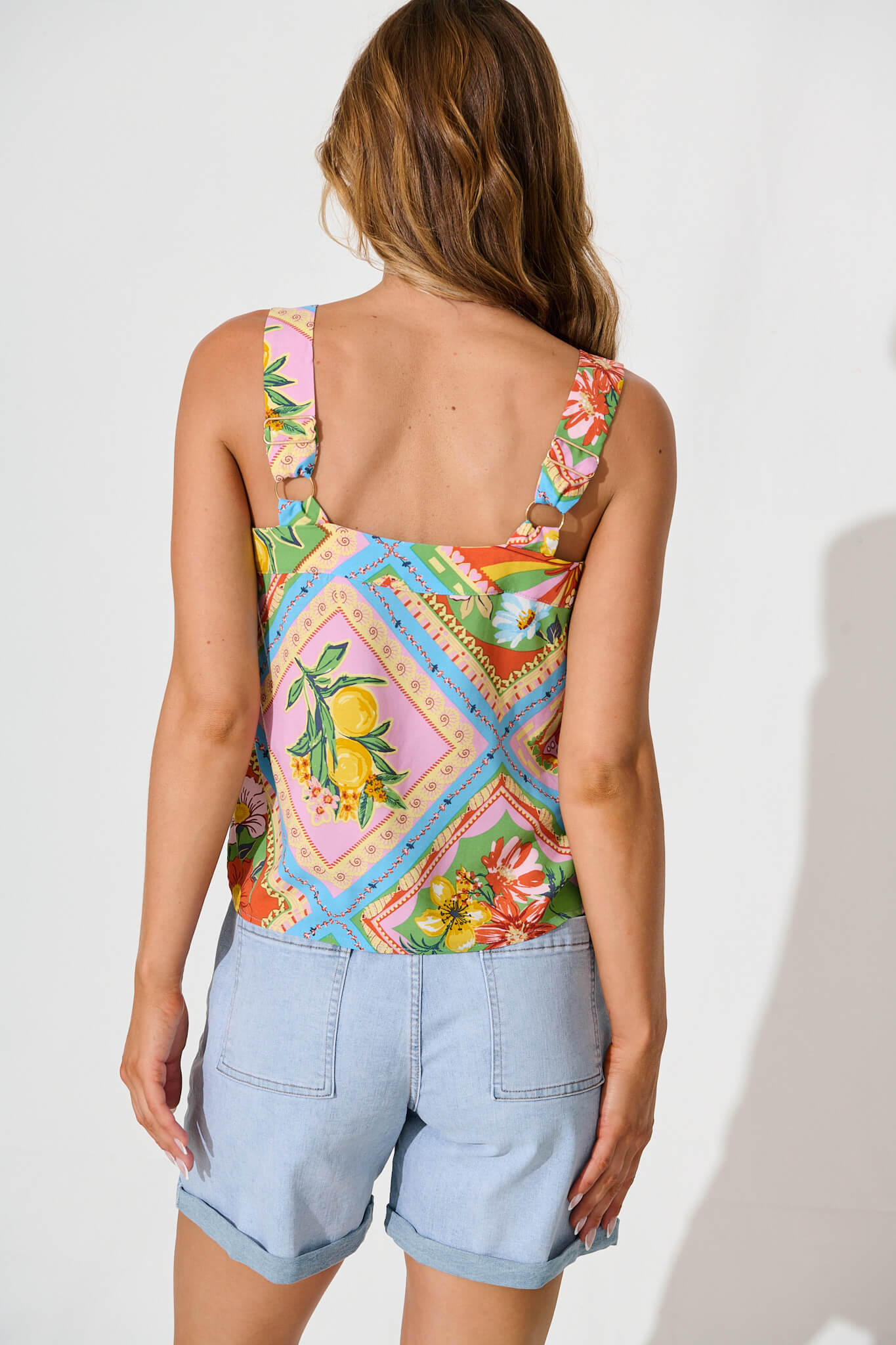 Liliana Cami Top In Multi Tile Print