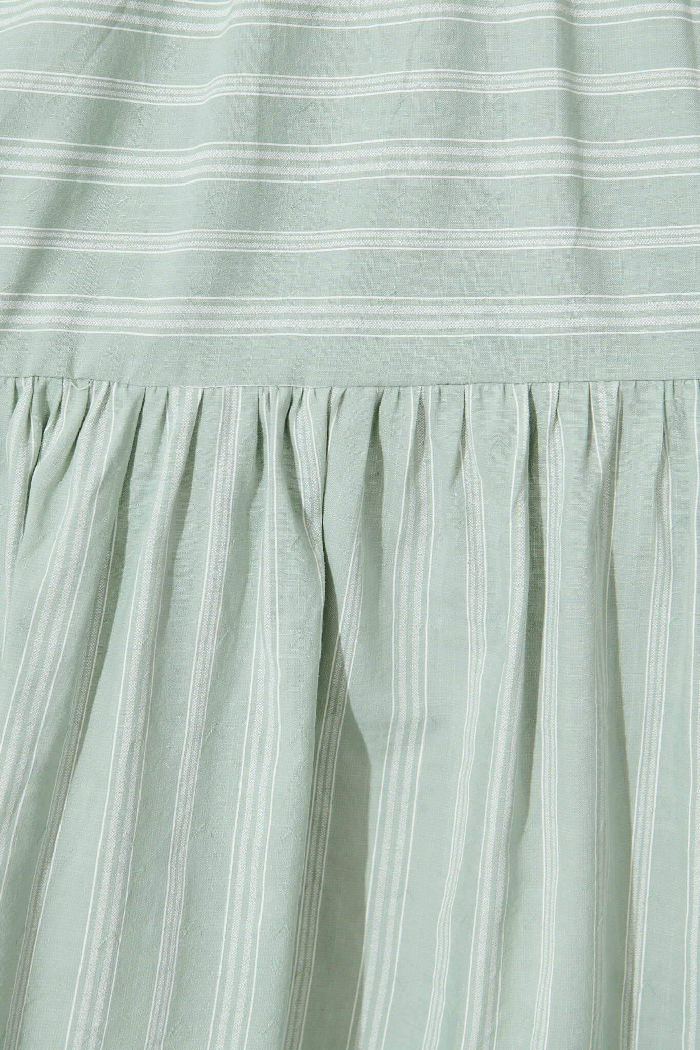 Freya Shirt Dress In Sage Green With White Stripe