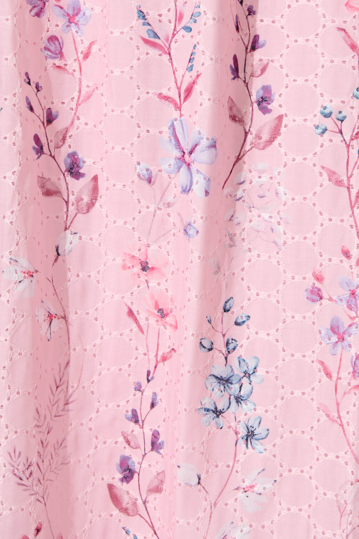 Sunetta Midi Sundress in Blush Floral Textured Broderie