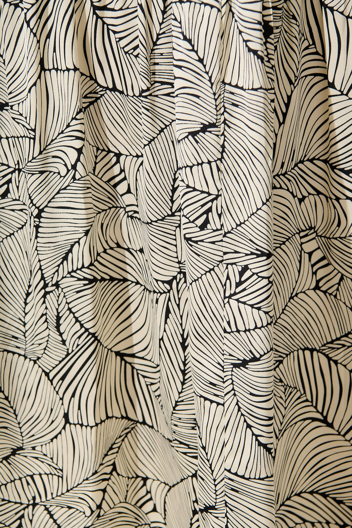 Heidi Maxi Dress in Cream with Black Leaf Satin