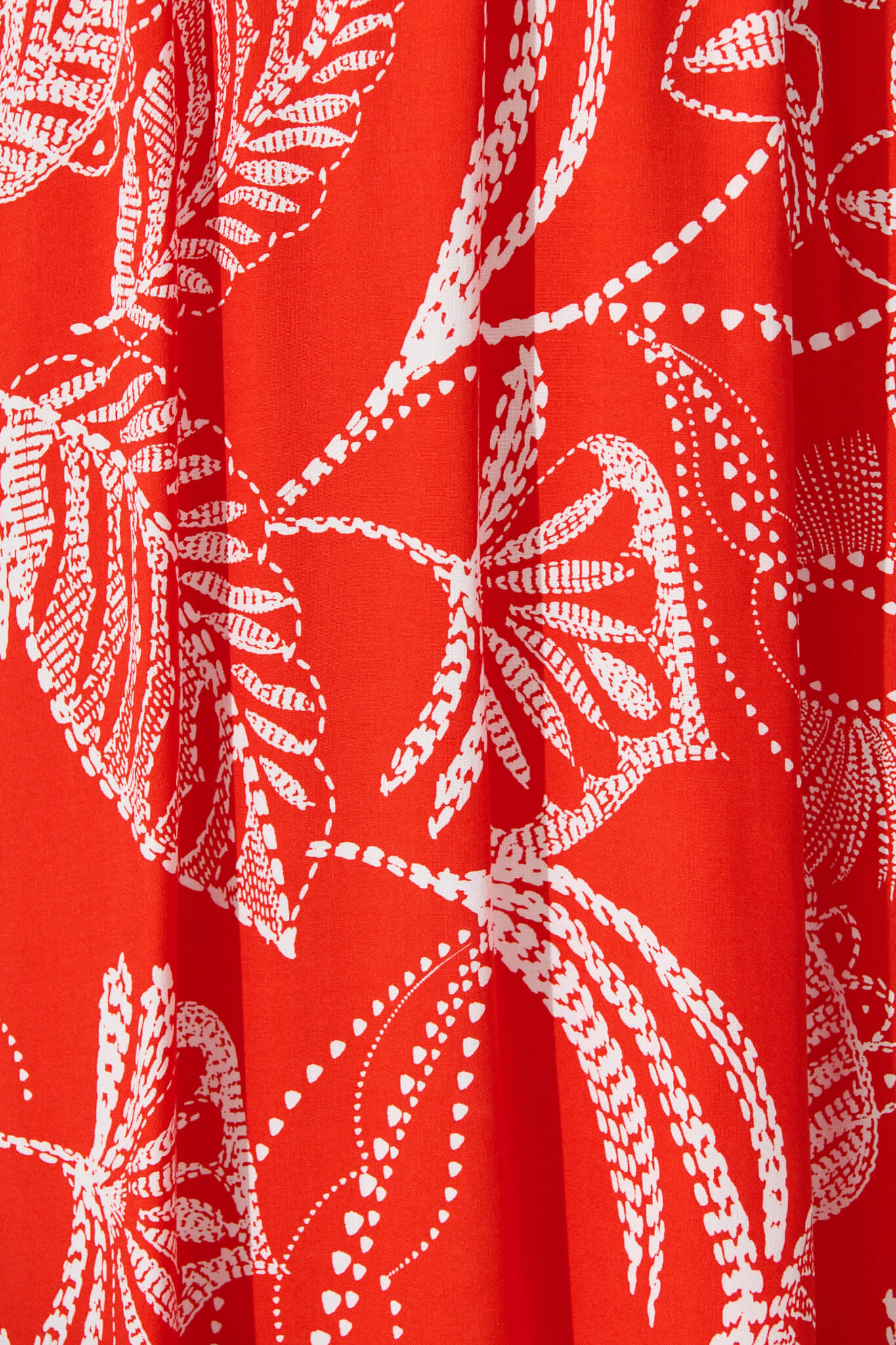 Candie Midi Dress In Red with White Print