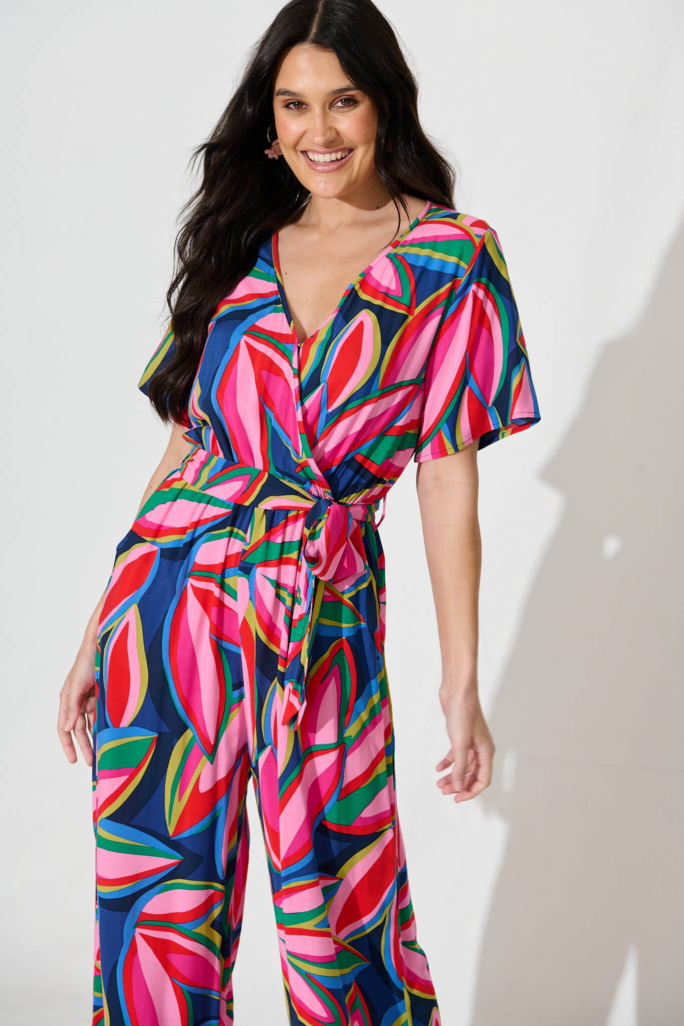 Calliope Jumpsuit in Navy with Multi Print