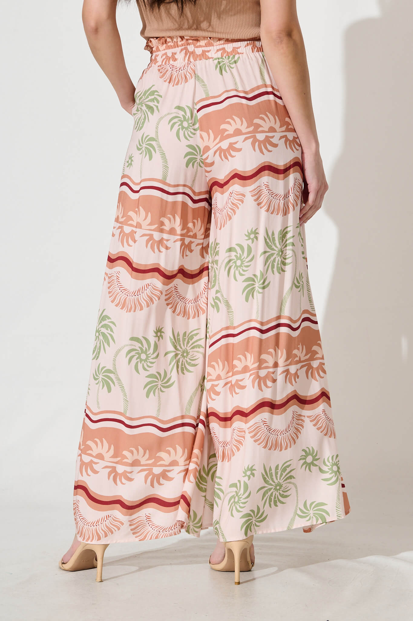 Mariah Pant In Beige Multi Print