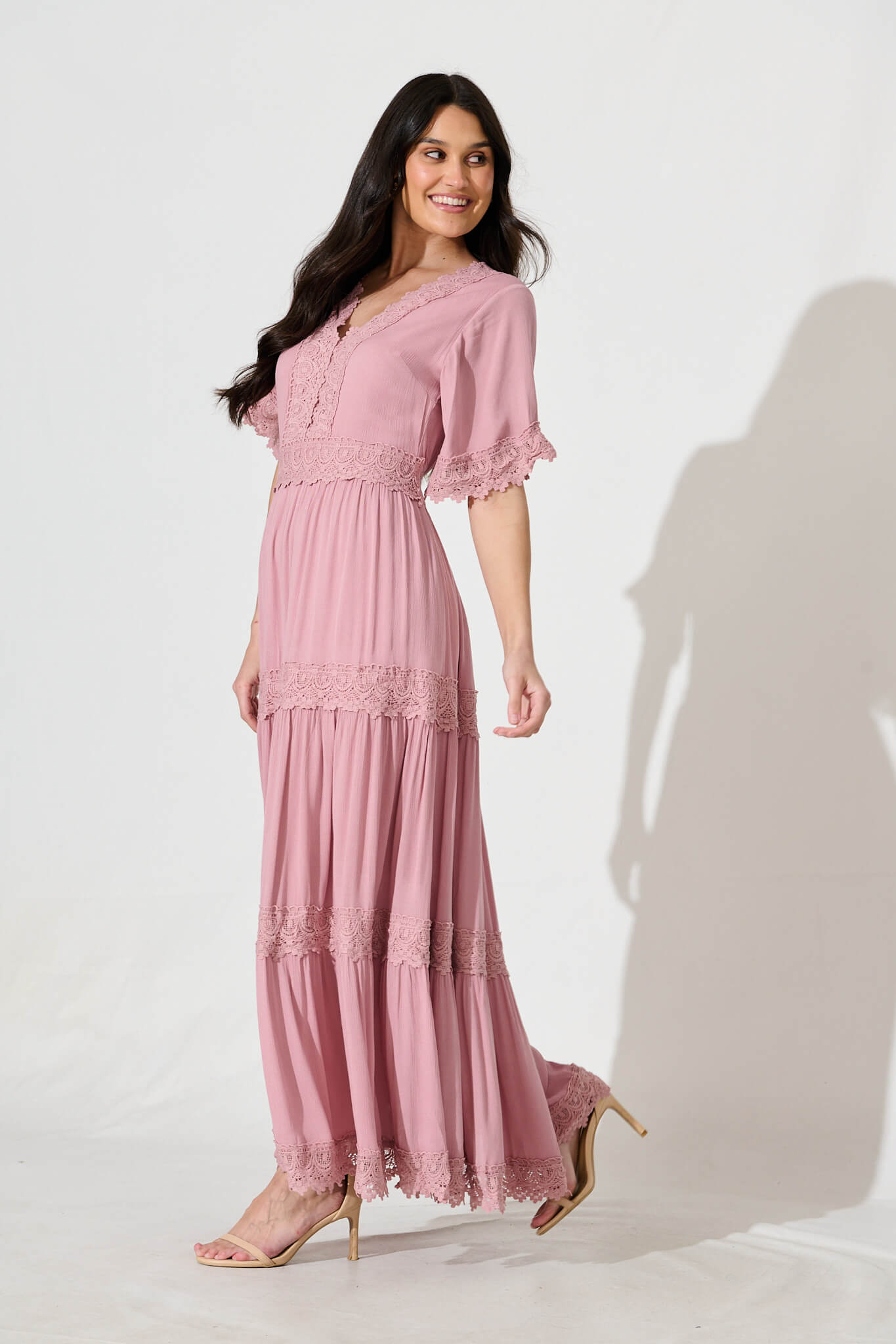 Mona Maxi Dress In Rose Pink