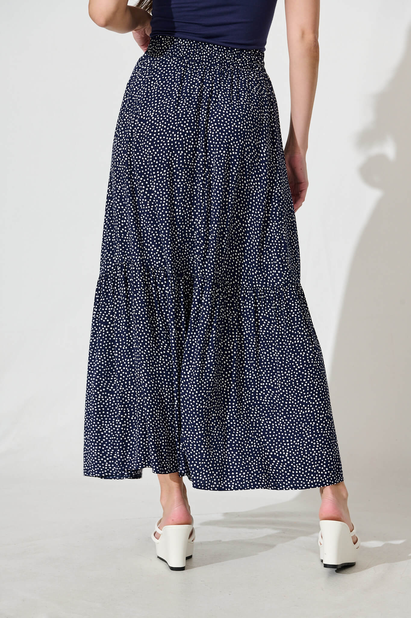 Bilboa Maxi Skirt in Navy with White Speckle