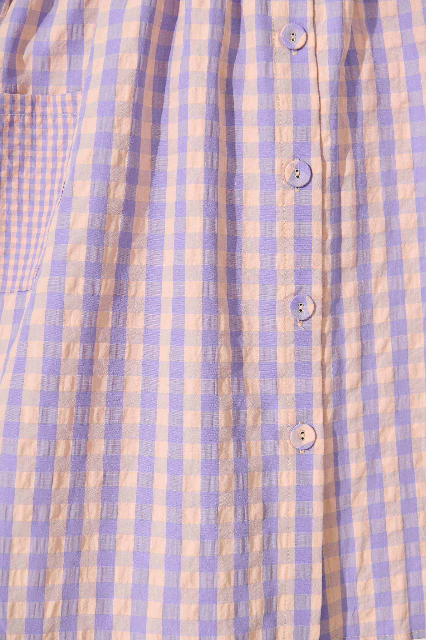 Ginnie Smock Dress in Lilac and Pink Gingham Cotton