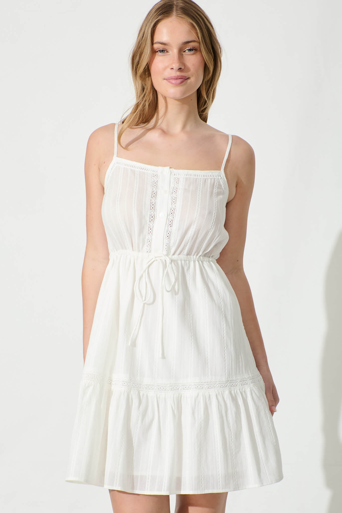 Avielle Sun Dress in White Cotton