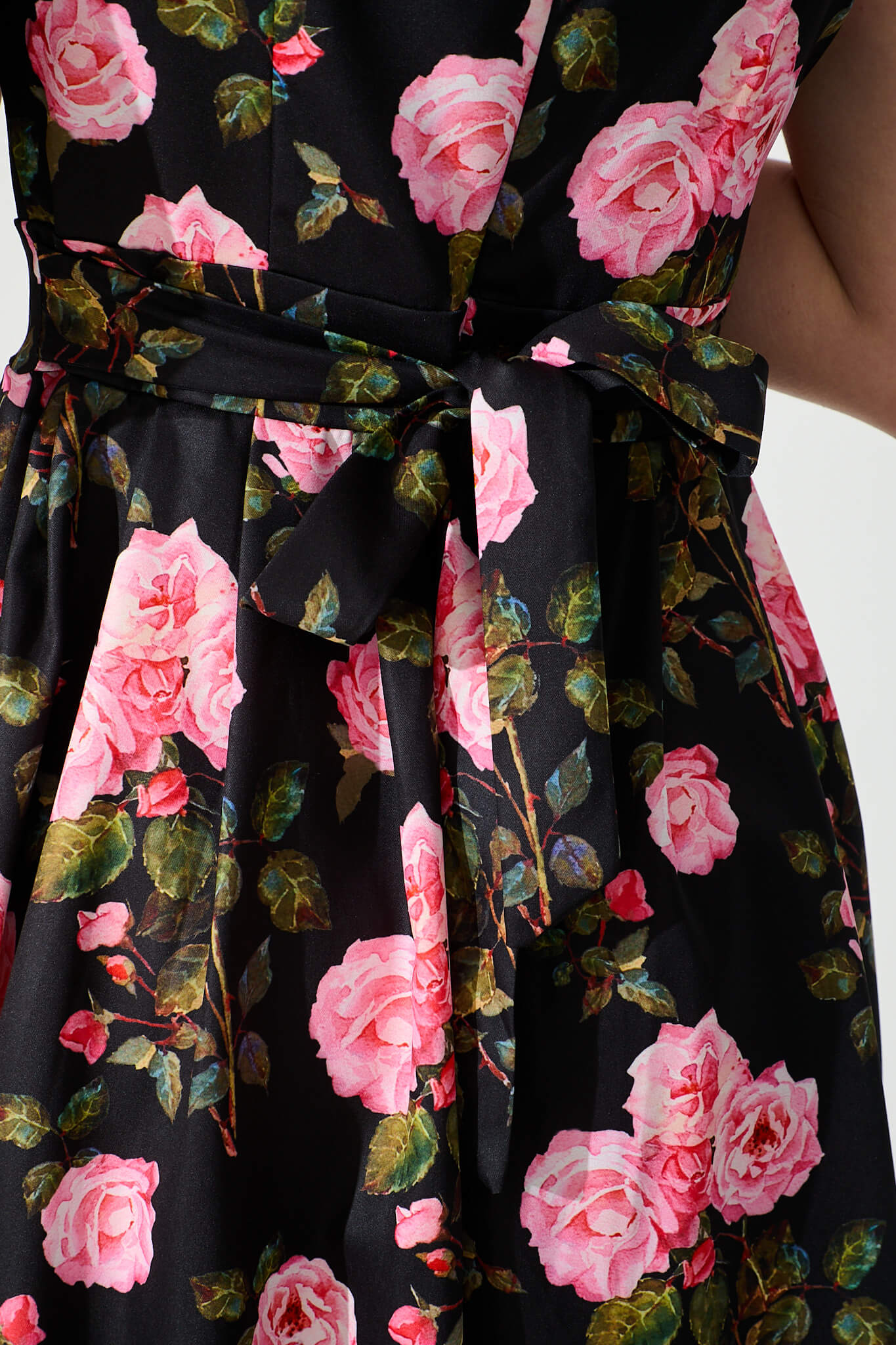 Jardin Dress in Black with Blush Floral