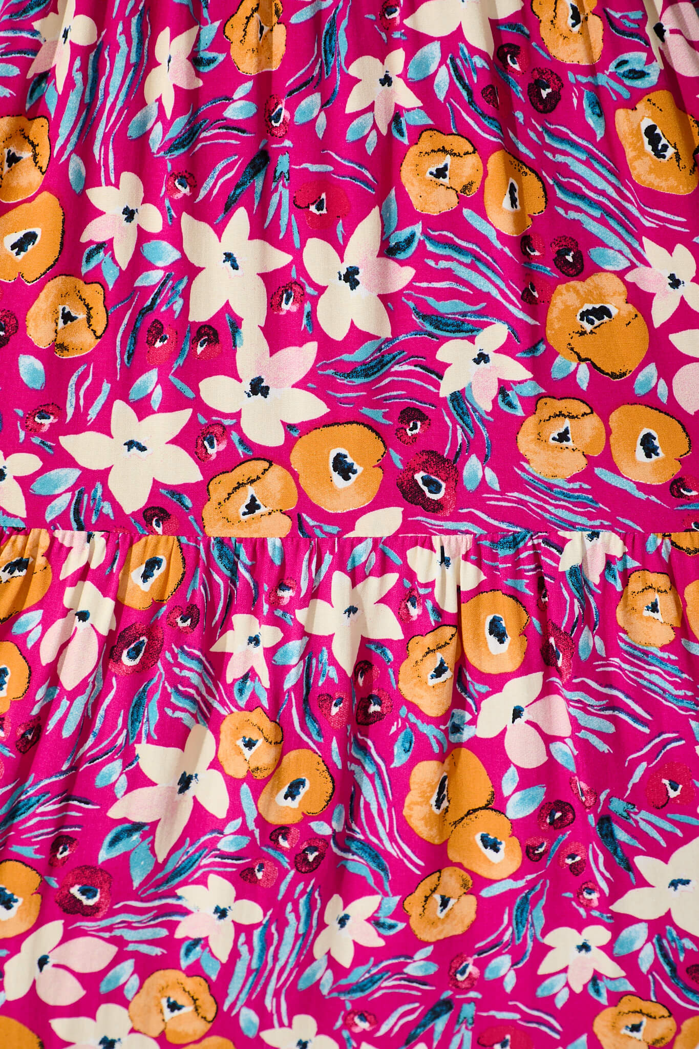 Carisse Smock Dress in Fuchsia With Multi Floral