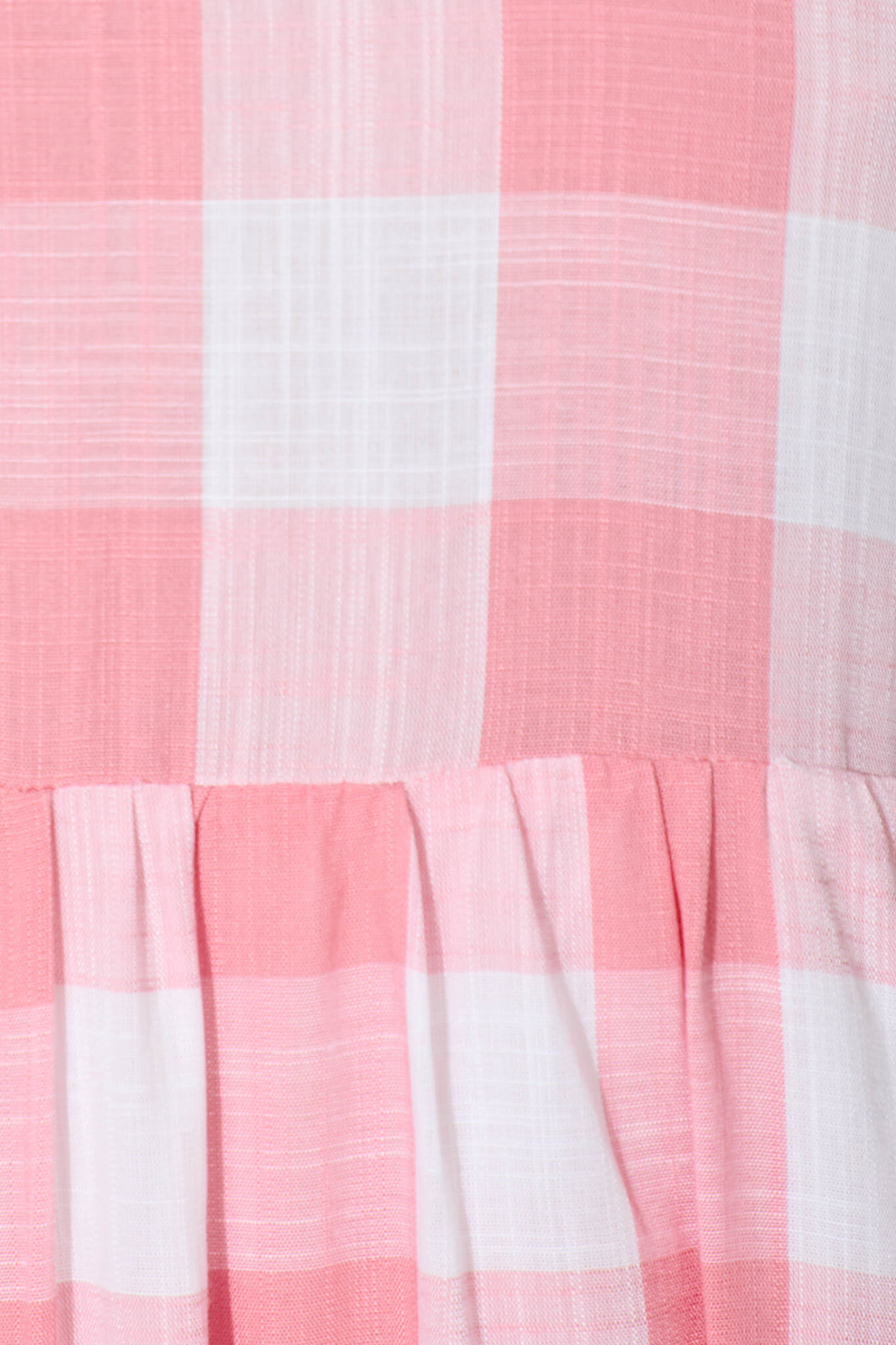 Zara Midi Smock Dress in Pink with White Gingham Cotton