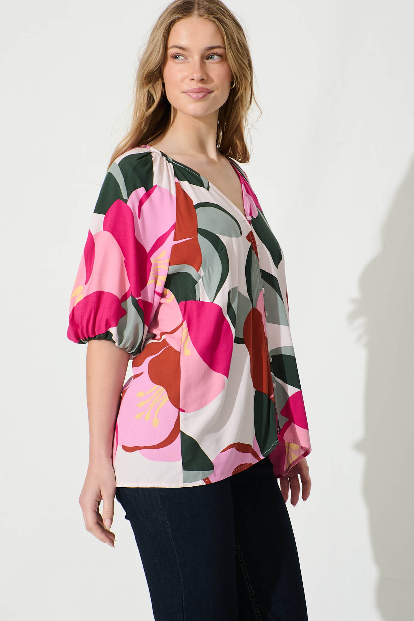 Lorma Top in Multi Floral Print