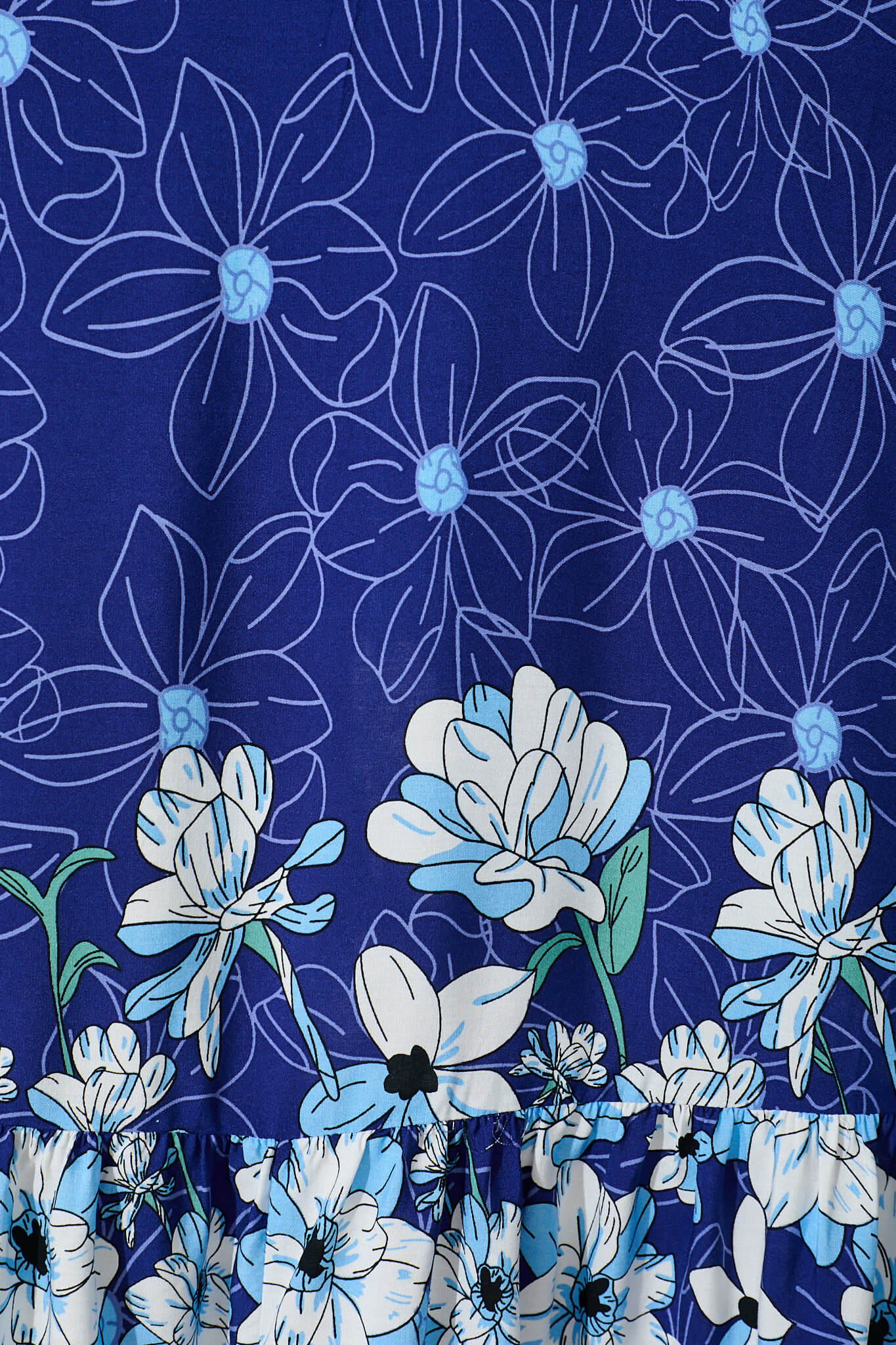 Carmella Maxi Dress in Blue Border Print