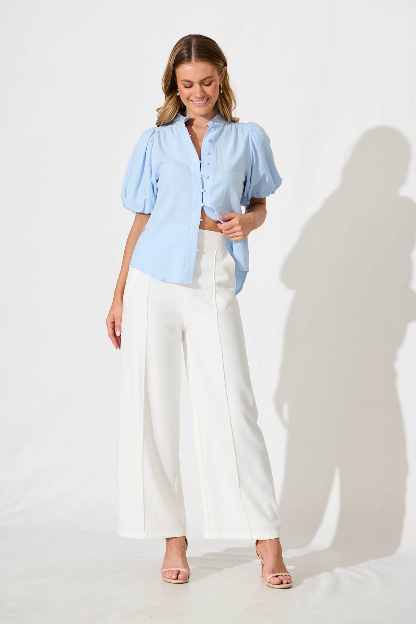 Prudence Shirt in Pale Blue Cotton