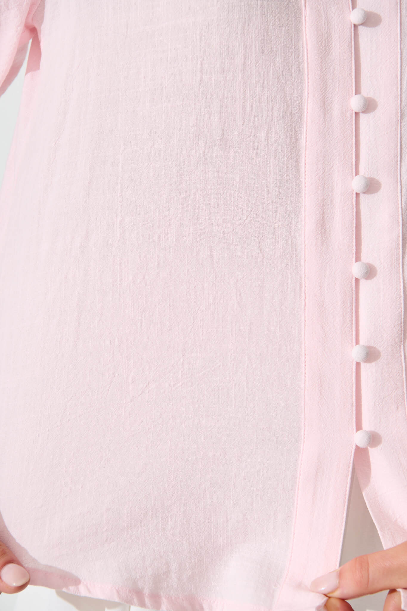 Prudence Shirt in Pale Pink Cotton