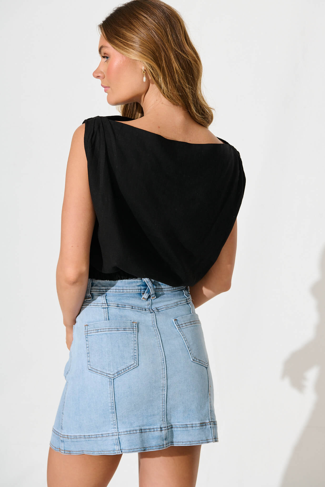 Ayanna Denim Skirt in Light Blue