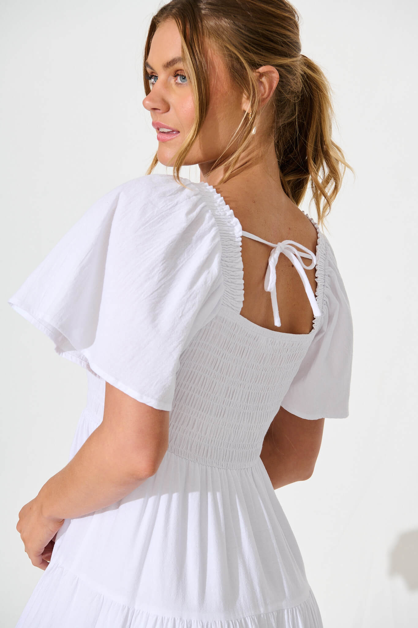 Akino Midi Dress in White