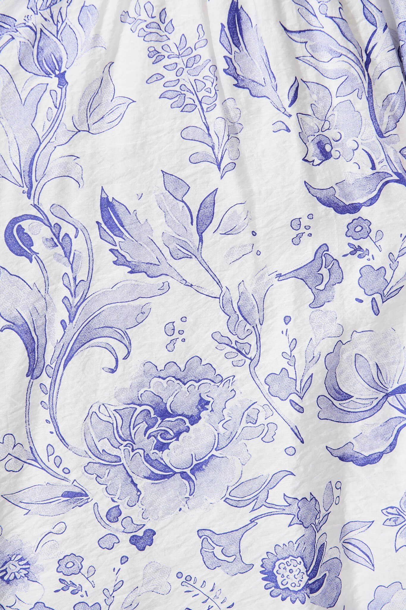 Aerida Dress in White with Blue Print Cotton Blend