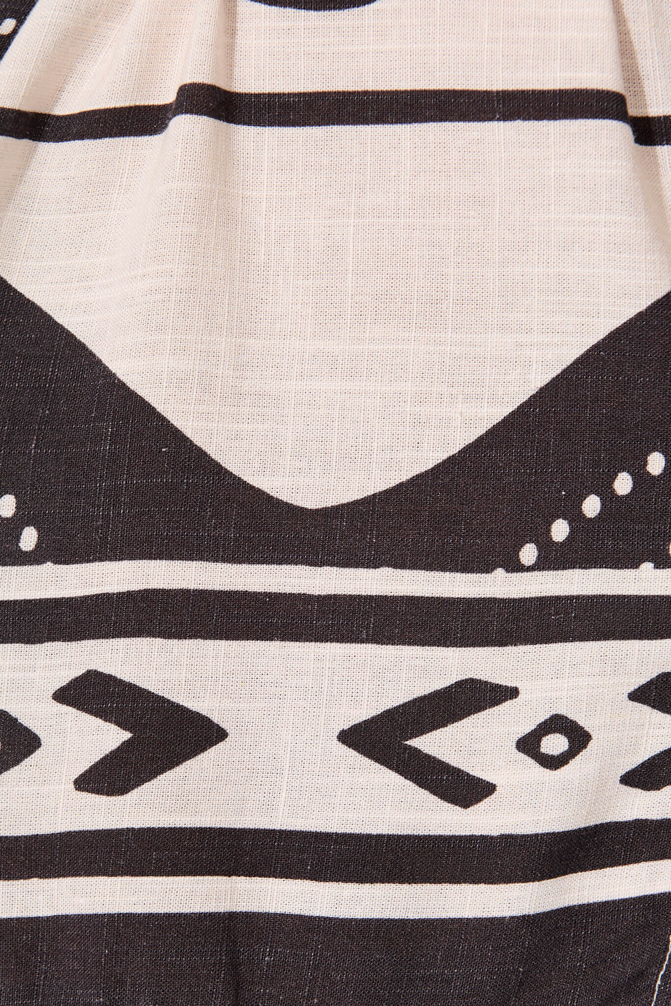 Highgrove Dress in Beige with Black Flower Linen Blend