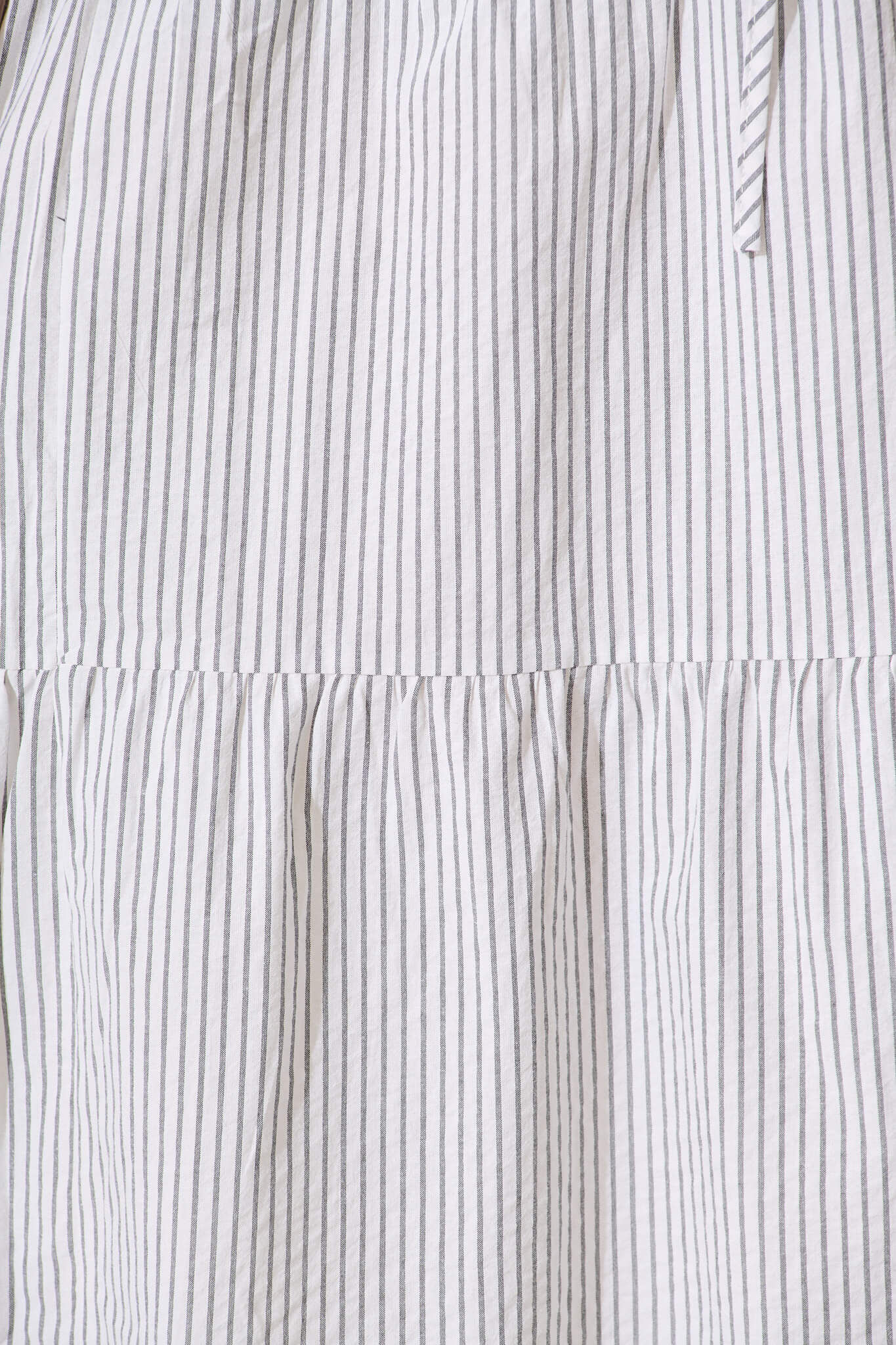 Micah Midi Dress in Black and White Stripe Cotton Blend